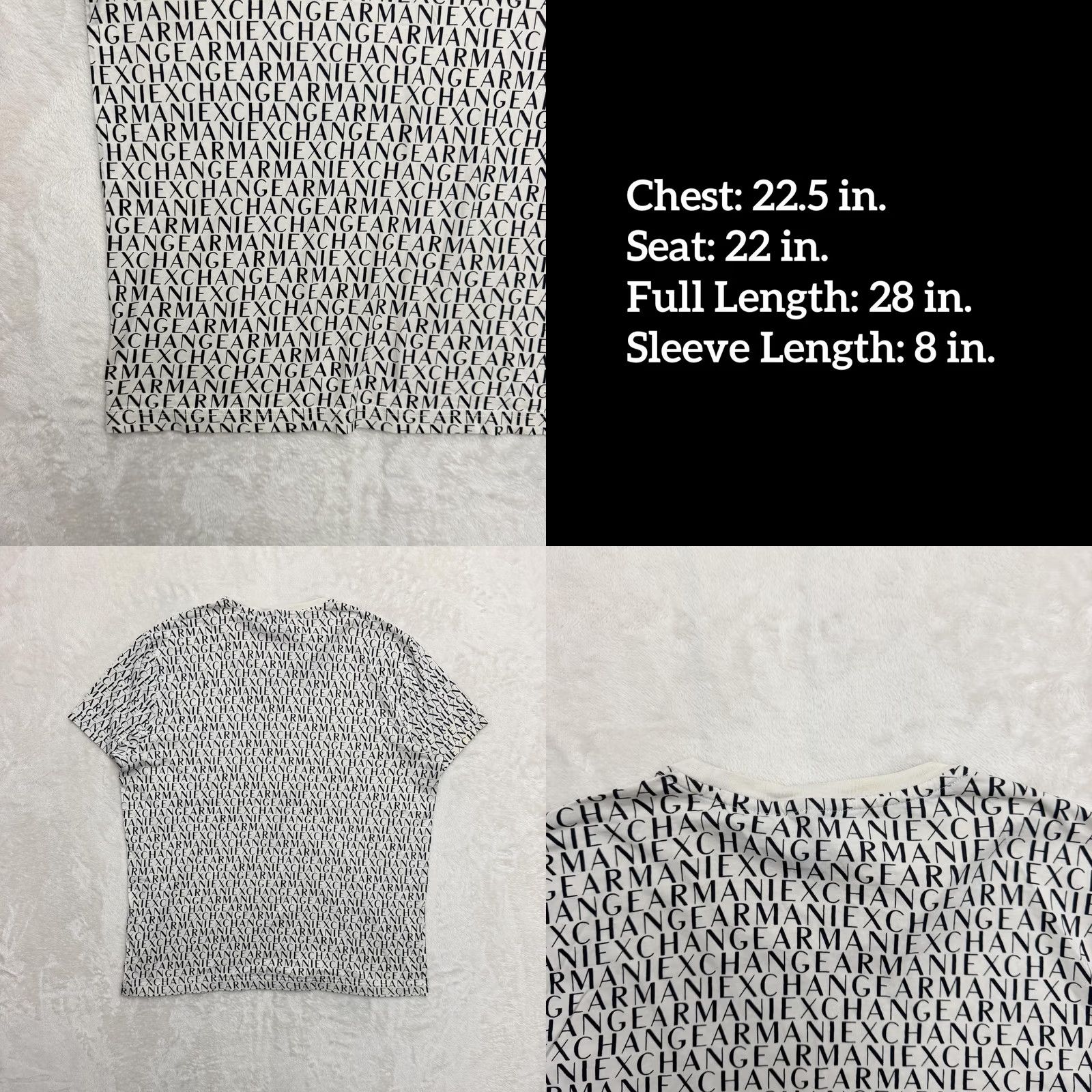 Armani Exchange Armani Exchange Shirt Mens XL White All Over Logo AOP Graphic Print Size US XL / EU 56 / 4 - 8 Thumbnail