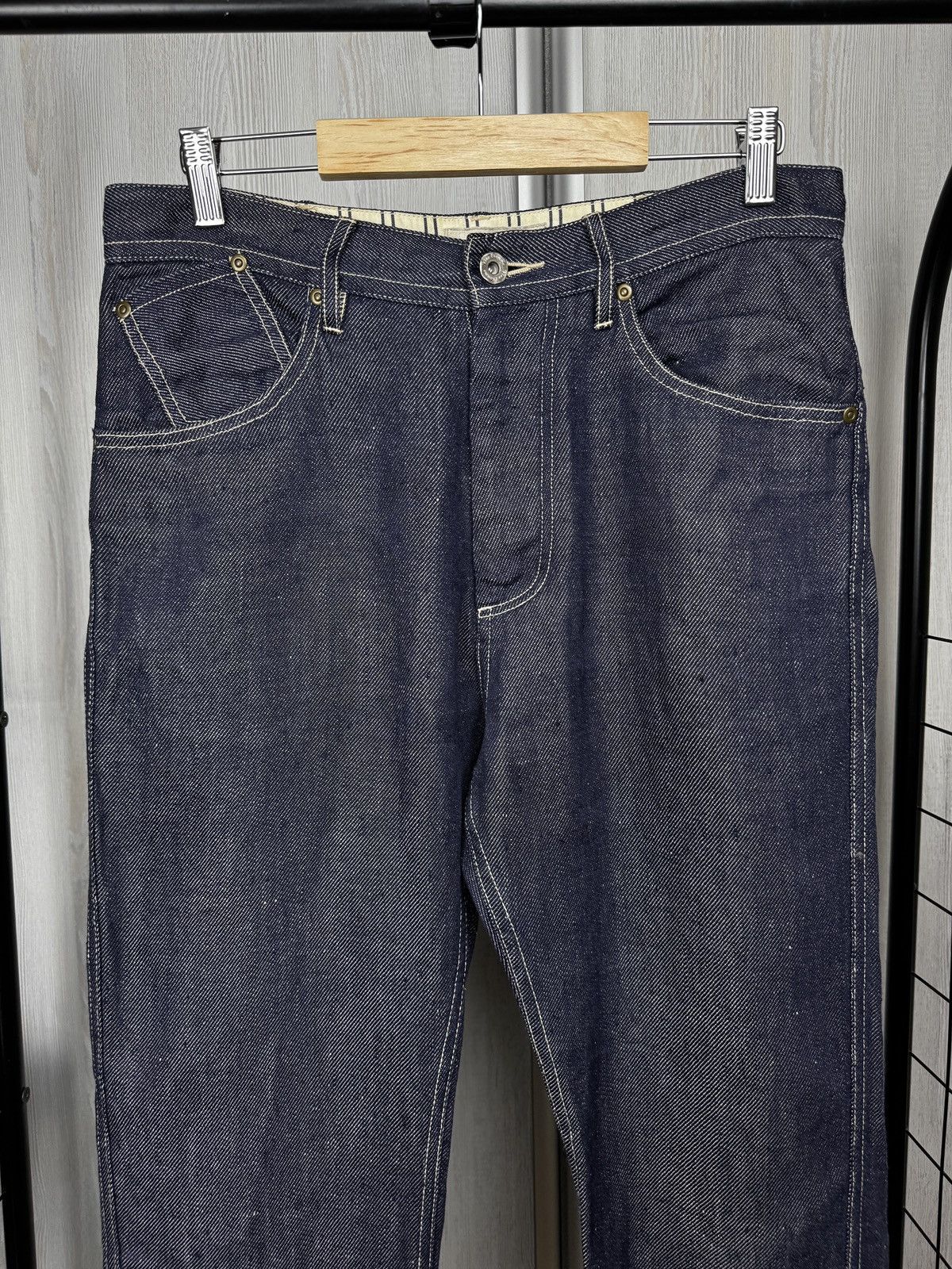 Vlas Blomme Vlas Blomme navy blue kortrijk linen size 1 Japan made jeans Size US 31 - 4 Thumbnail