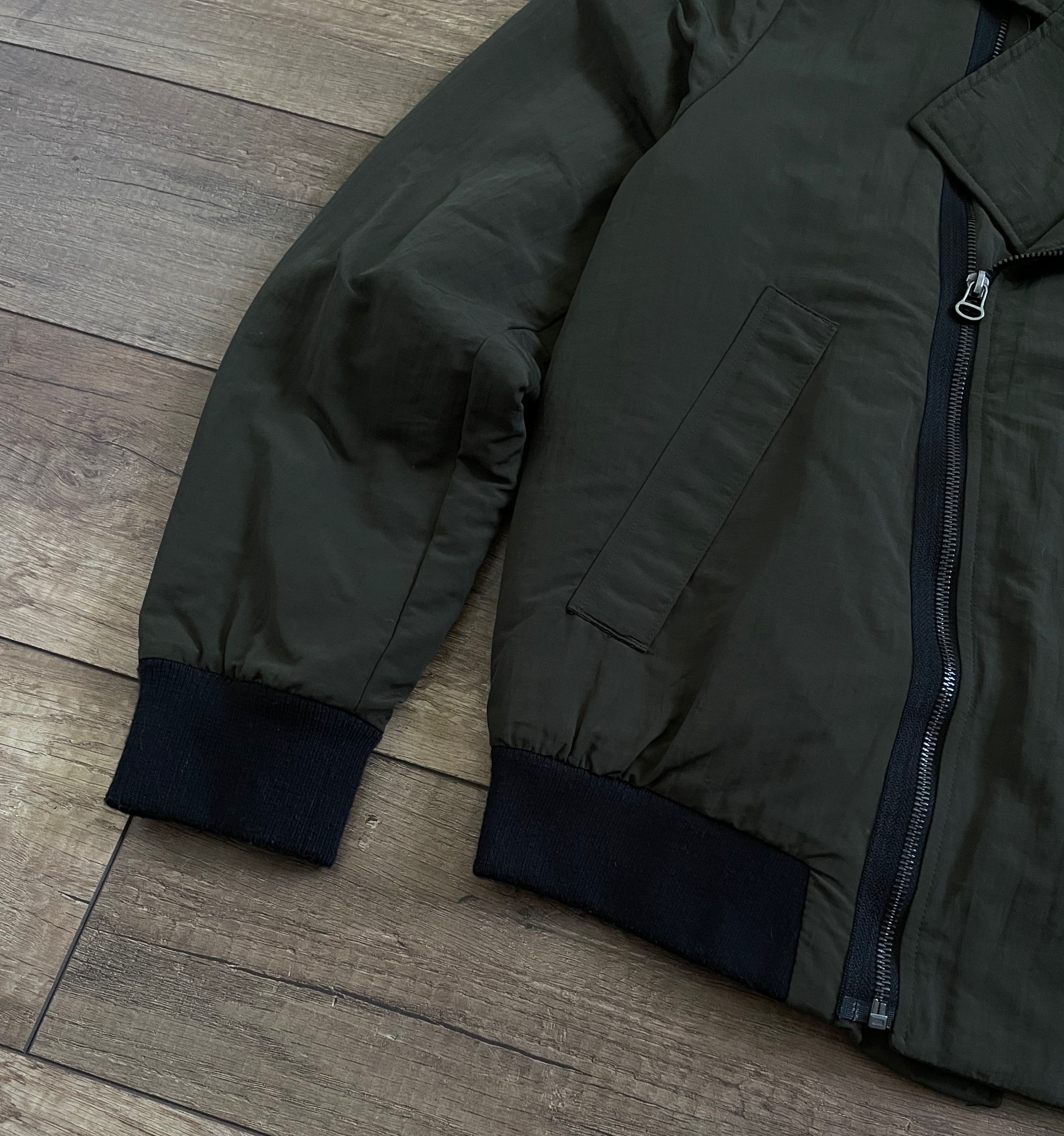 H&M H&M Assymetric Nylon Olive Biker Jacket Bomber Size US L / EU 52-54 / 3 - 3 Thumbnail