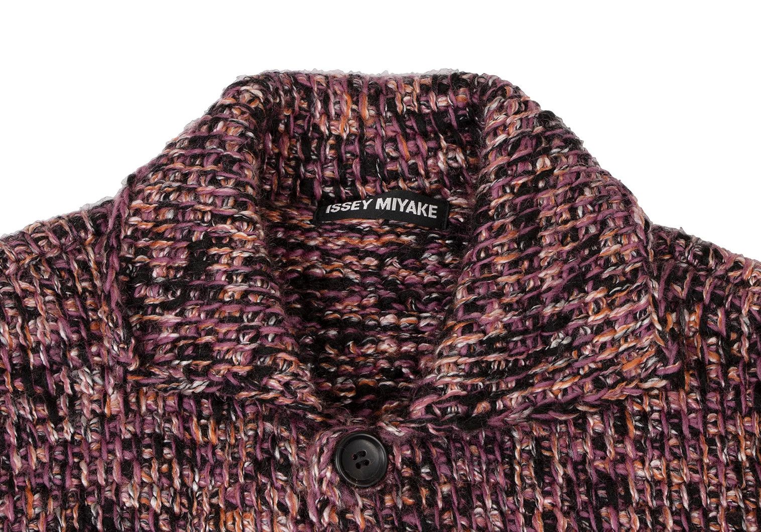Issey Miyake Mixed Low Gauge Knit Jacket in Purple and Black Size US M / EU 48-50 / 2 - 3 Thumbnail