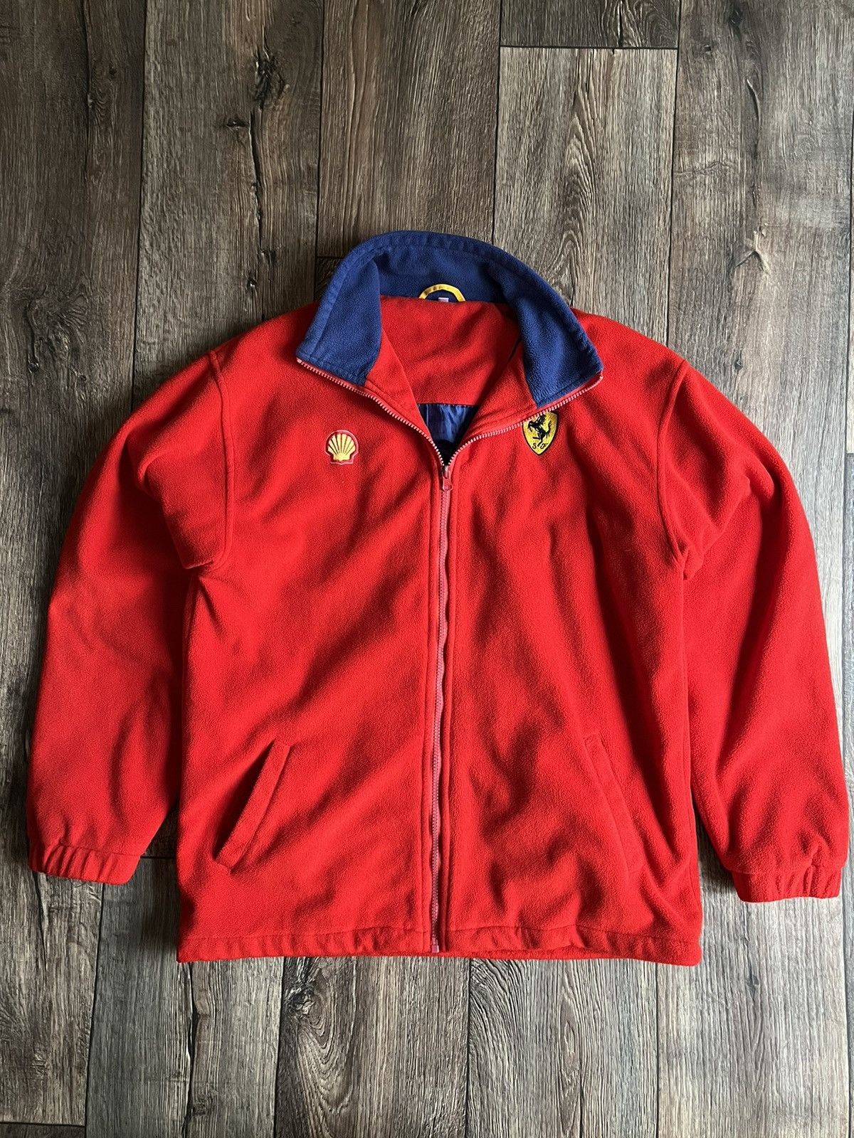 Ferrari × Vintage Vintage Ferrari Racing Formula 1 Shell V-Power Fleece Jacket Size US L / EU 52-54 / 3 - 6 Thumbnail