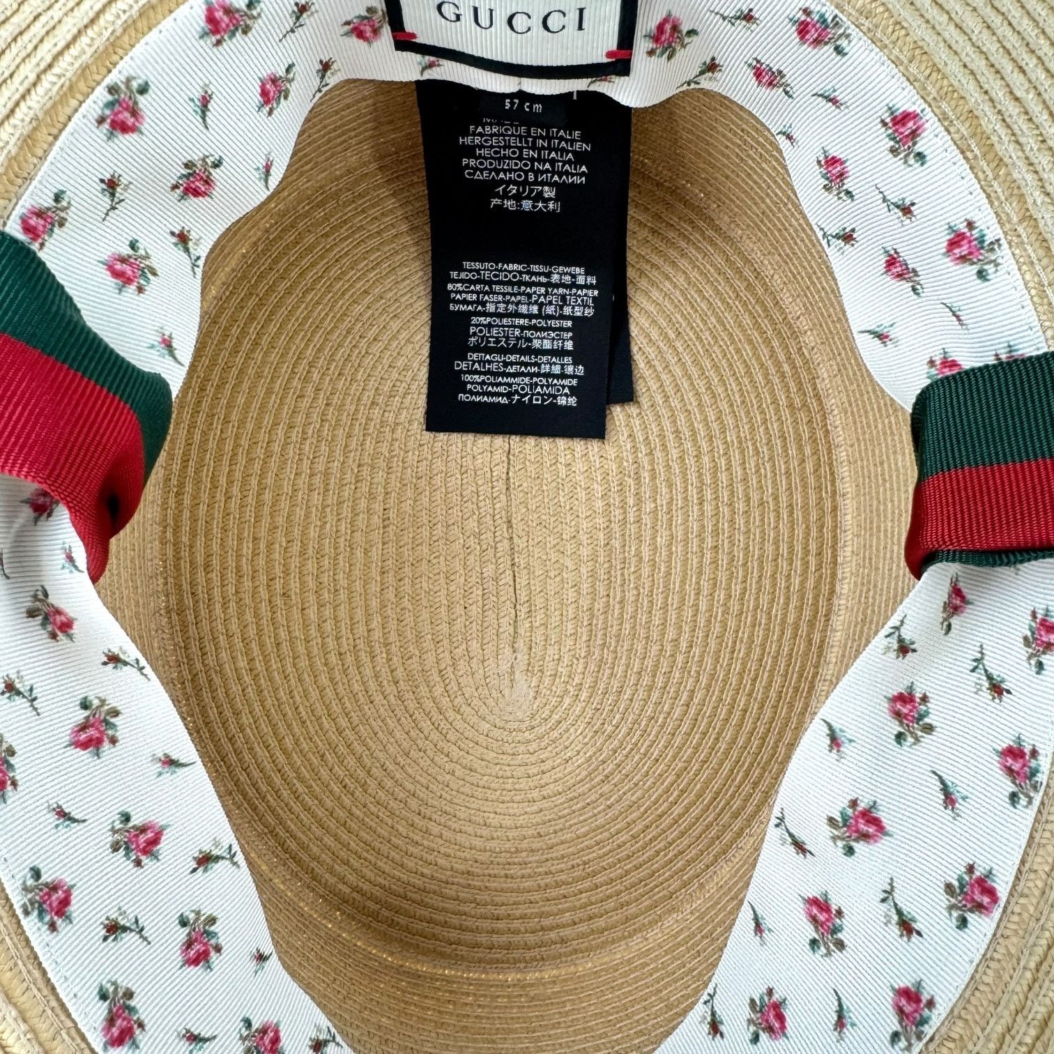 Gucci Gucci Sherry Line Straw Boater Hat Size ONE SIZE - 8 Thumbnail