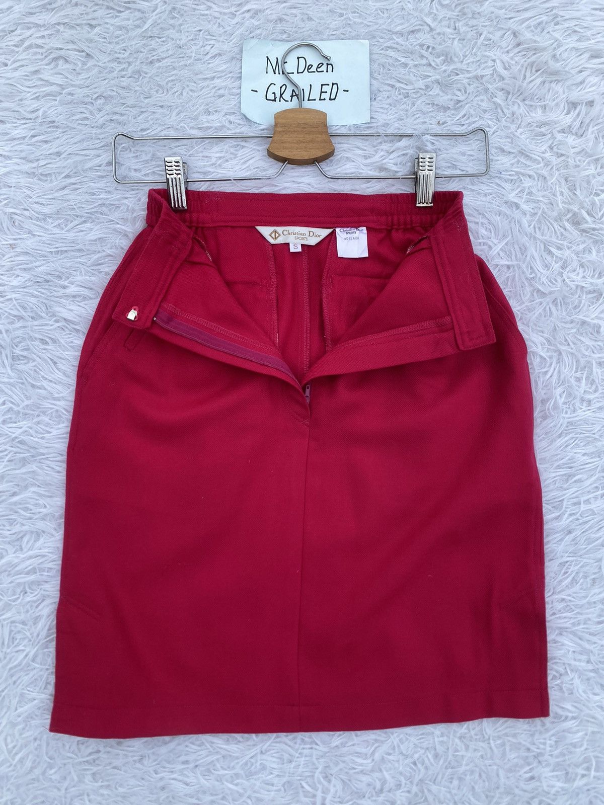 Christian Dior Monsieur Rare Vintage 90s Christian Dior Red Skirt Size 27" / US 4 / IT 40 - 6 Thumbnail
