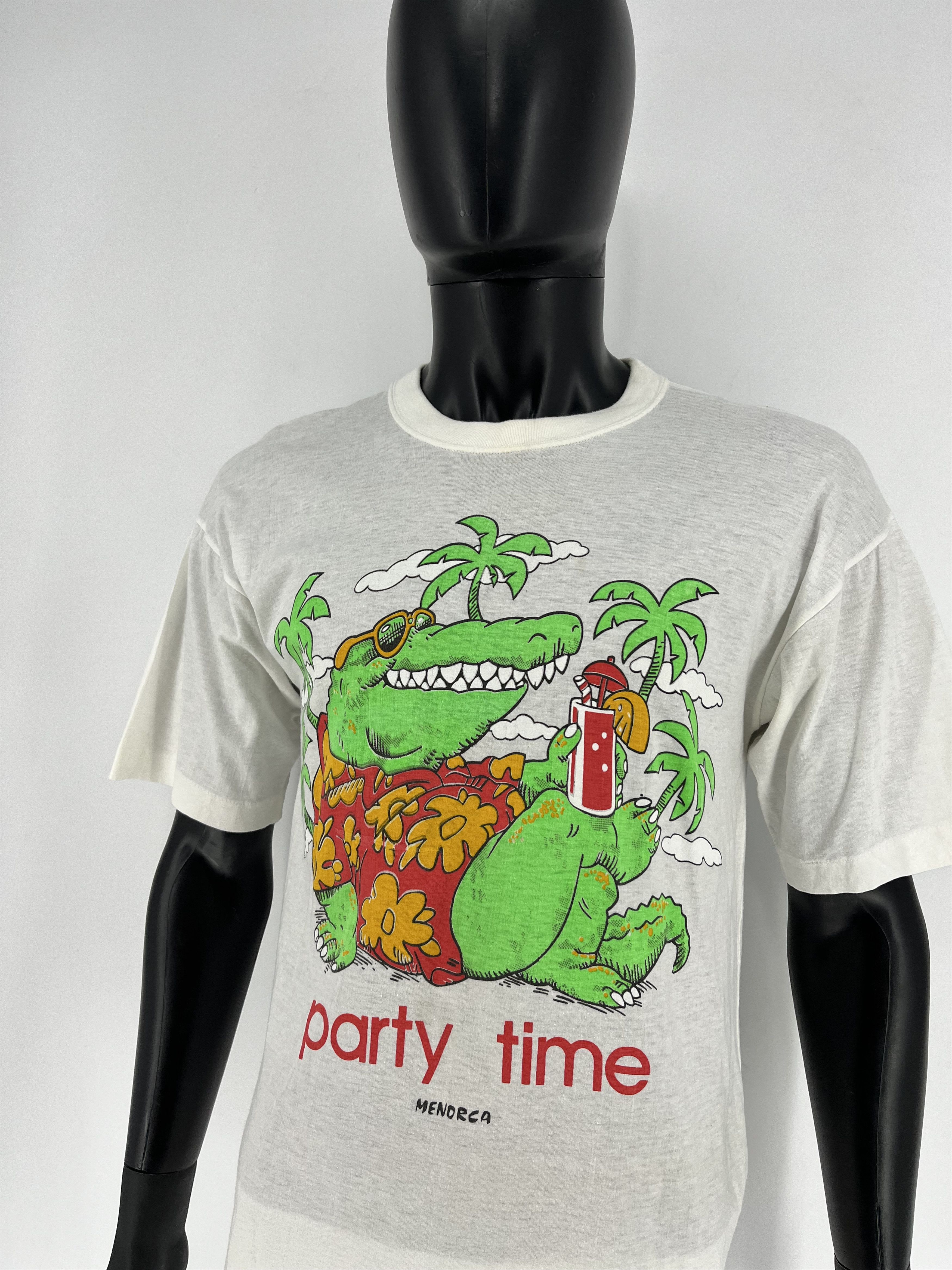 Vintage Vintage 1986 Party Time Crocodile Shirt Single Stitch Size US M / EU 48-50 / 2 - 9 Thumbnail