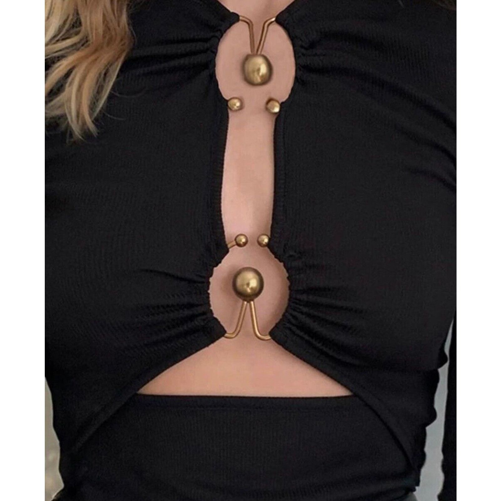 Other Sophie Anne Keyhole Bodysuit Gold Hardware Long Sleeve 2 Size XS / US 0-2 / IT 36-38 - 4 Thumbnail