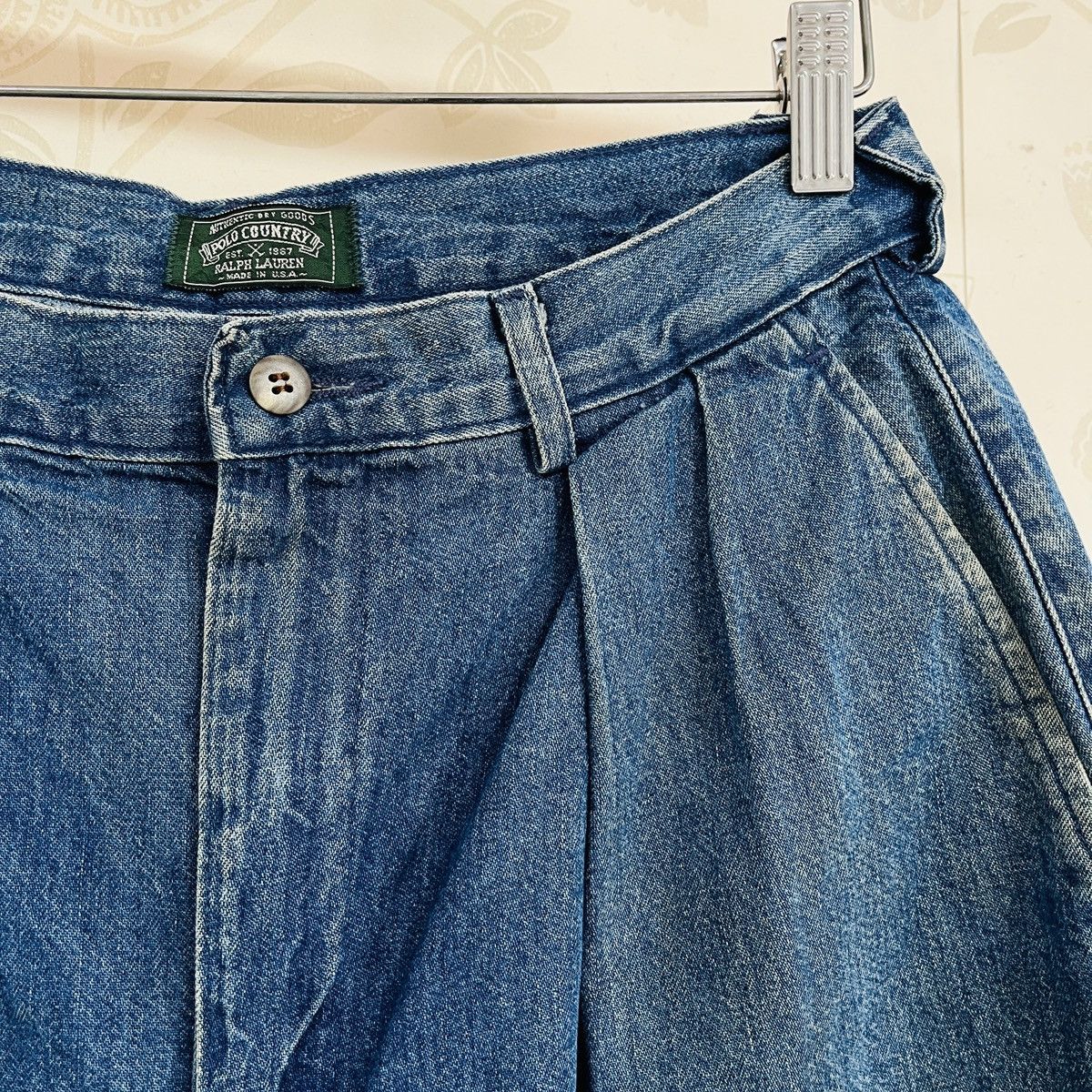 Polo Ralph Lauren × Ralph Lauren × Vintage Vintage 1980s Ralph Lauren Polo Country Denim Baggy Pants Size US 31 - 6 Thumbnail