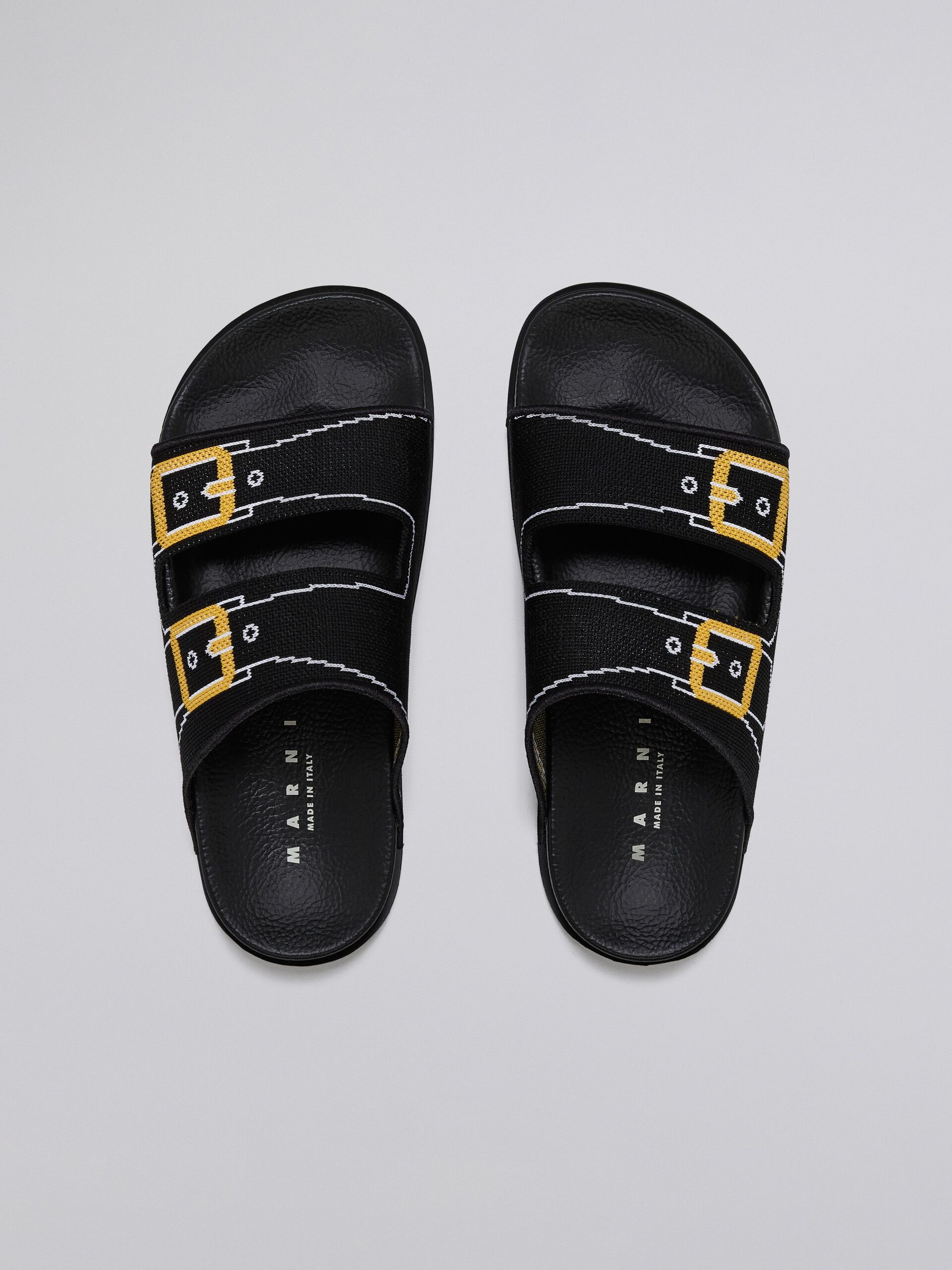 Marni o1w1db10325 Jacquard Two Strap Slide in Black Size US 12 / EU 45 - 2 Thumbnail