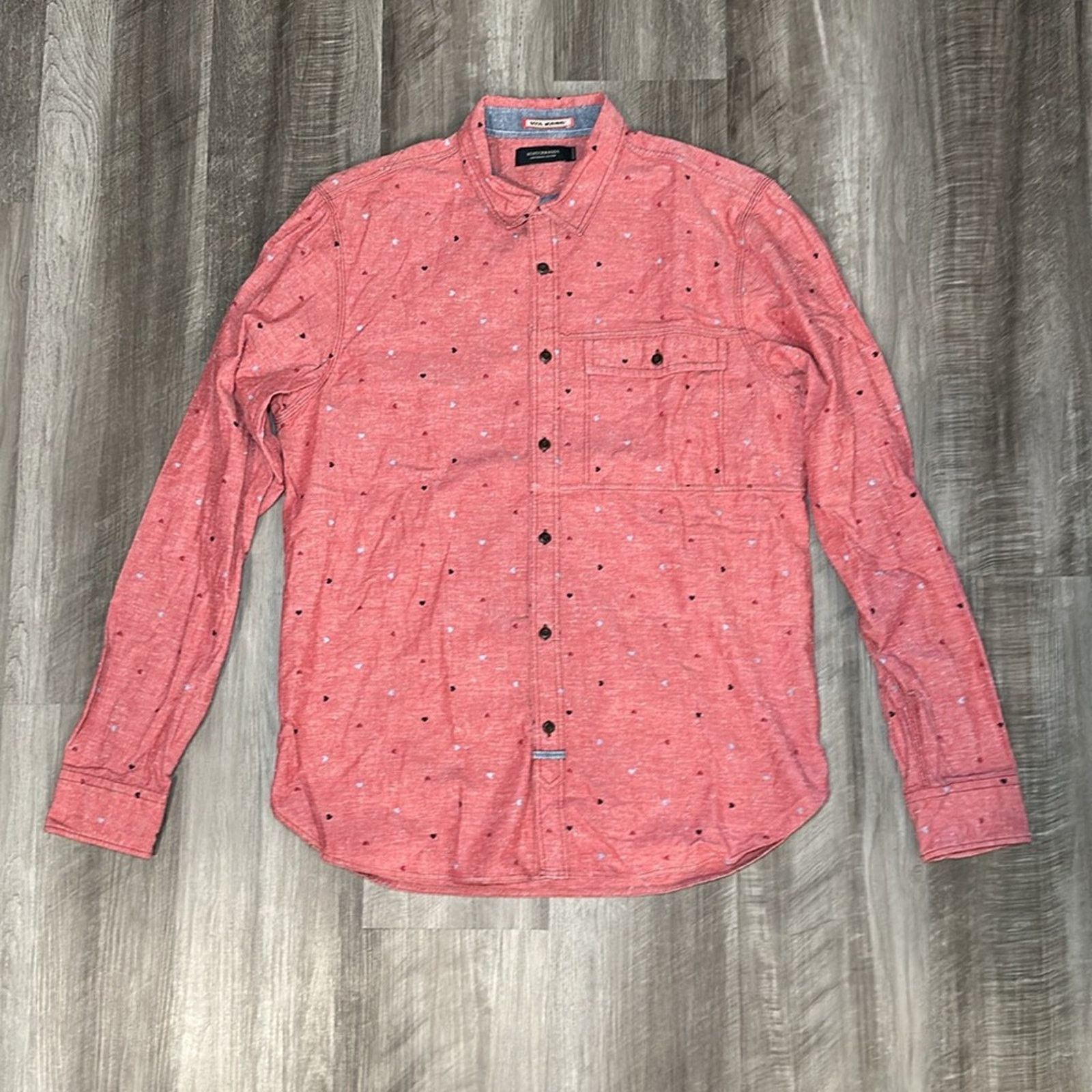 Scotch & Soda Scotch & Soda Regular Hearts Long Sleeve Button Down - Large Size US L / EU 52-54 / 3 - 2 Thumbnail