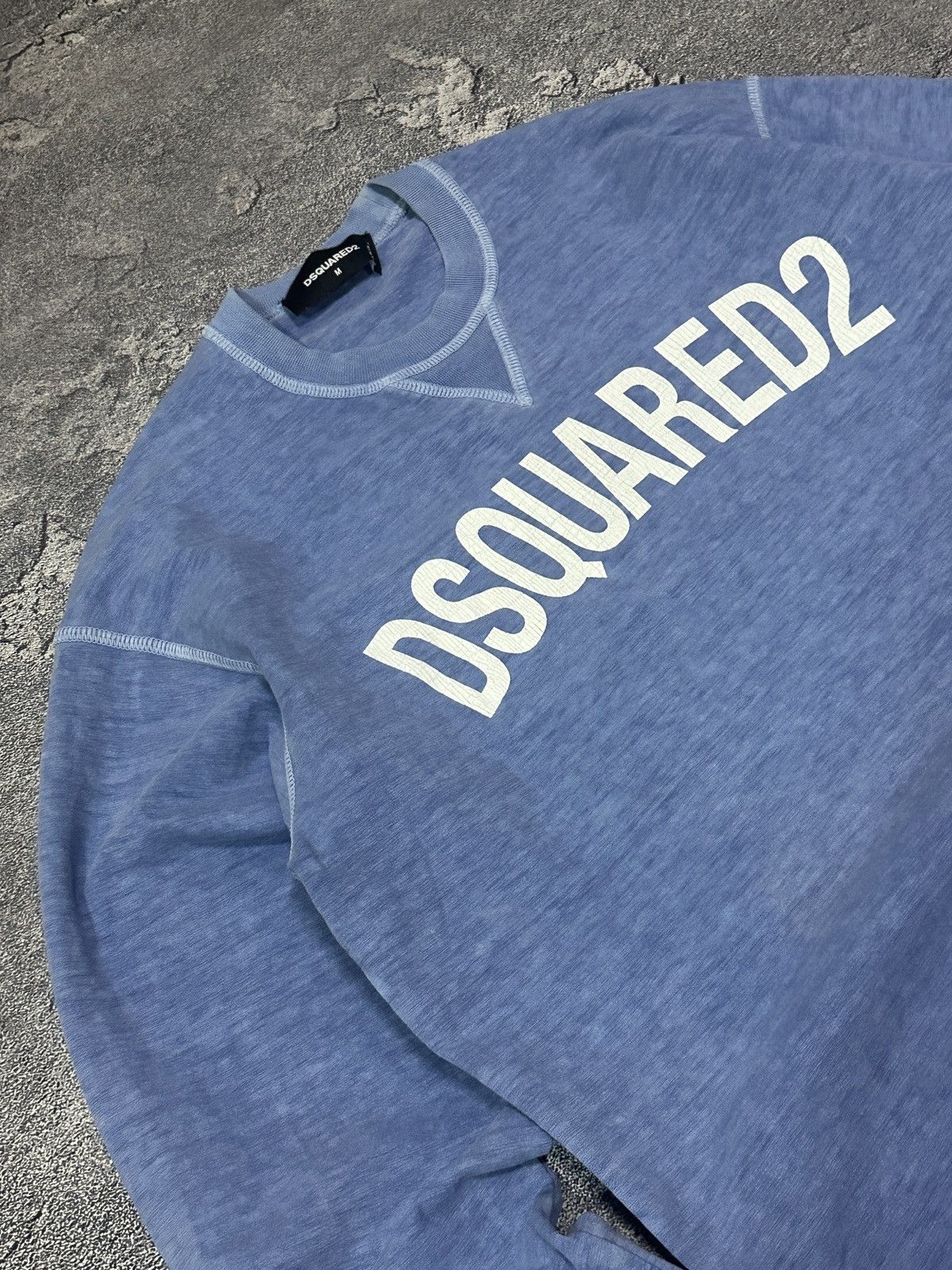 Dsquared2 Dsquared2 Garment Dyed Big Logo Sweatshirt Distressed Style Size US M / EU 48-50 / 2 - 5 Thumbnail