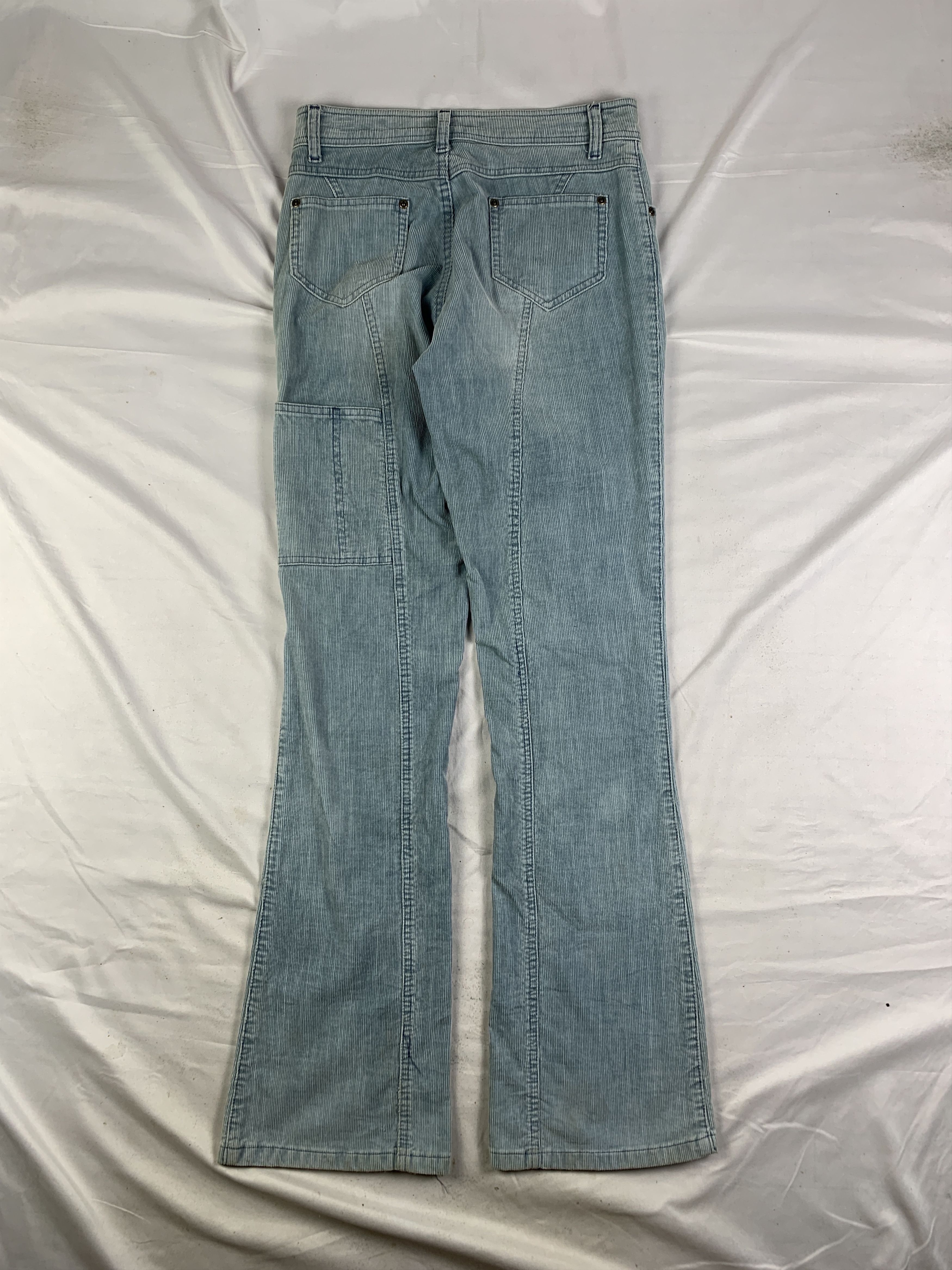 Japanese Brand ikka Baby Blue Corduroy Boot Cut Flare Pants (30) Size 30" / US 8 / IT 44 - 4 Thumbnail