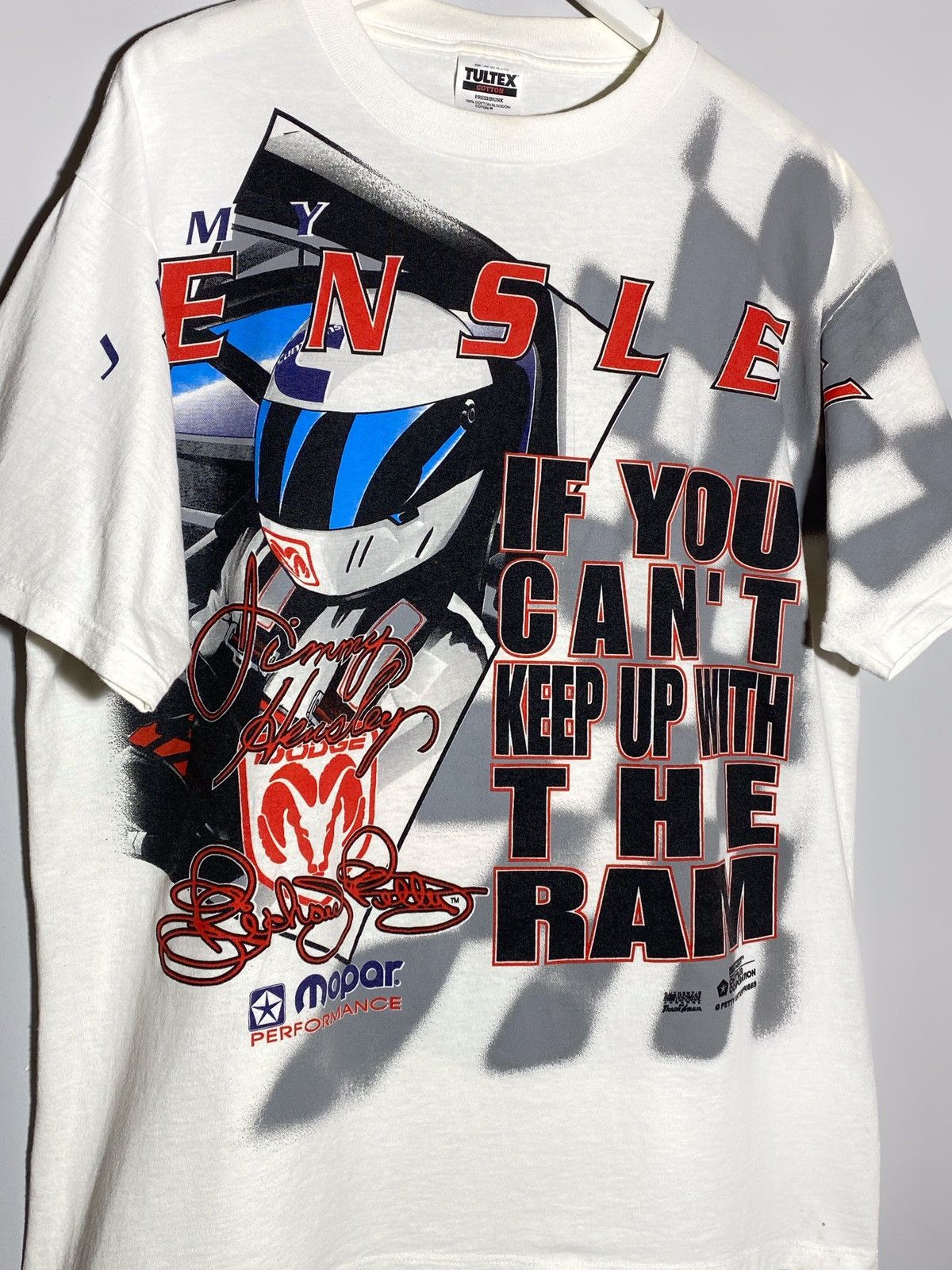 NASCAR 🔥 Y2K DODGE RAM NASCAR RACING TEE OVERPRINT USA MADE Size US XL / EU 56 / 4 - 3 Thumbnail
