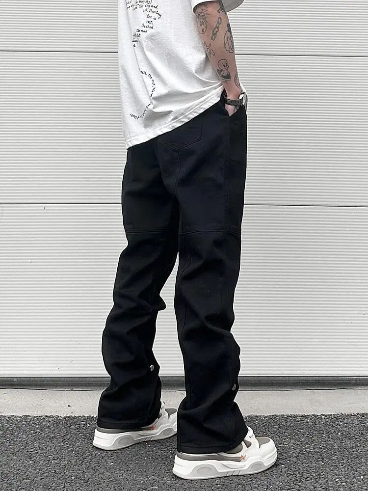 Japanese Brand × Jean Black Denim Stack Flared Jeans Size US 29 - 3 Thumbnail