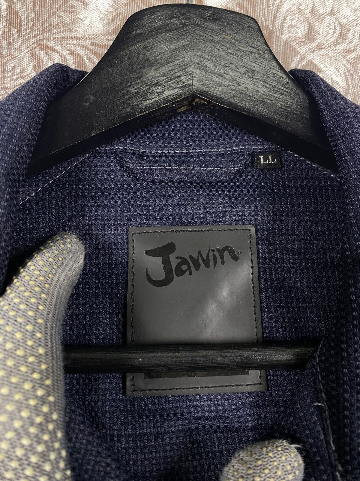 Japanese Brand Jawin EARTH Navy Utility Workwear Full Zip Textured Fabric Size US L / EU 52-54 / 3 - 9 Thumbnail