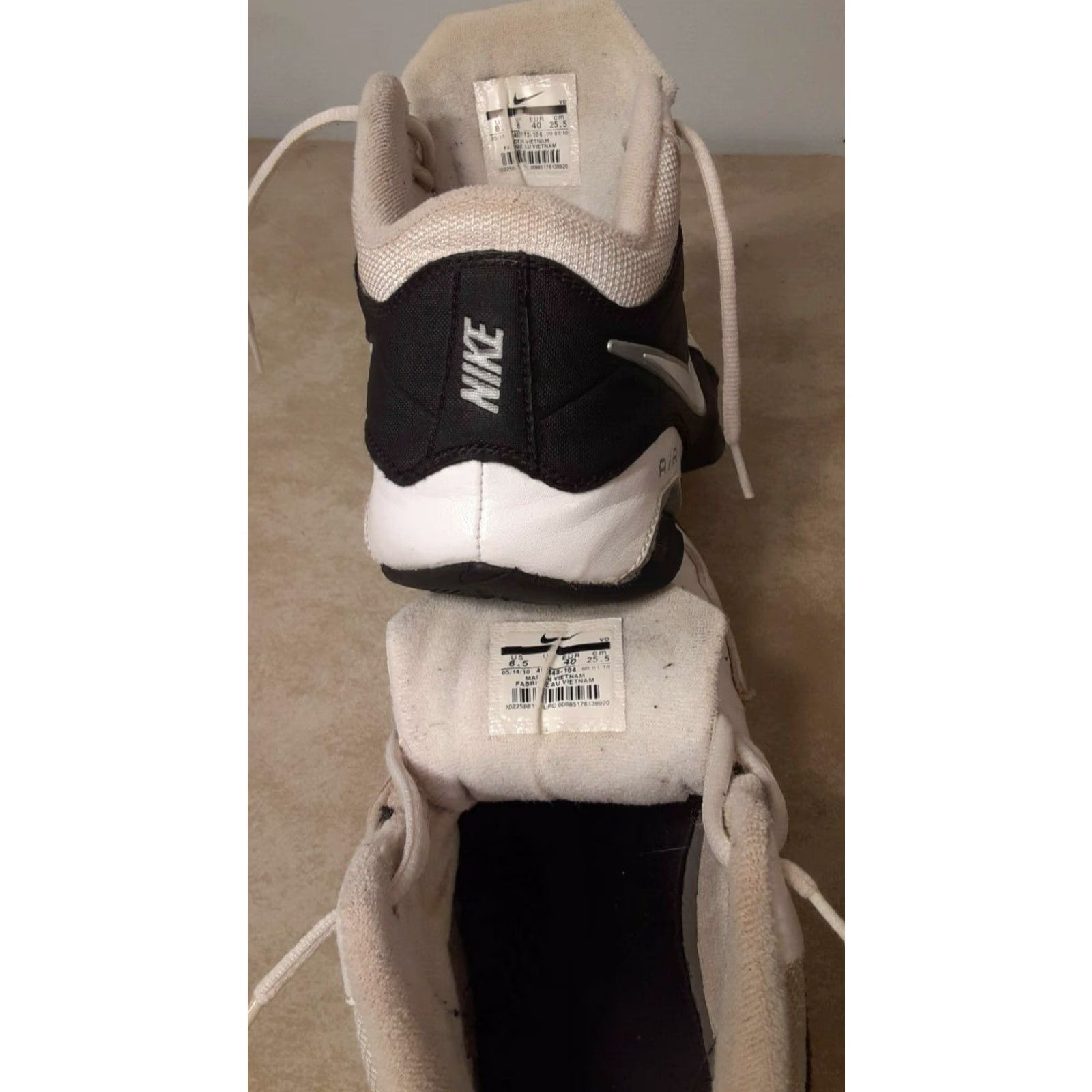 Nike VINTAGE Nike Air Visi Pro Basketball Shoes White-Black 8.5 Mens Size US 8.5 Nike Air Visi Pro Size US 6 / EU 39 - 4 Thumbnail