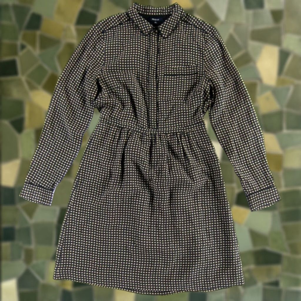 Madewell Madewell Shirt Dress 4 Adult Women 100% Silk Black Collared Long Sleeve Pocket Sheath Dress 4 Size S / US 4 / IT 40 - 1 Thumbnail