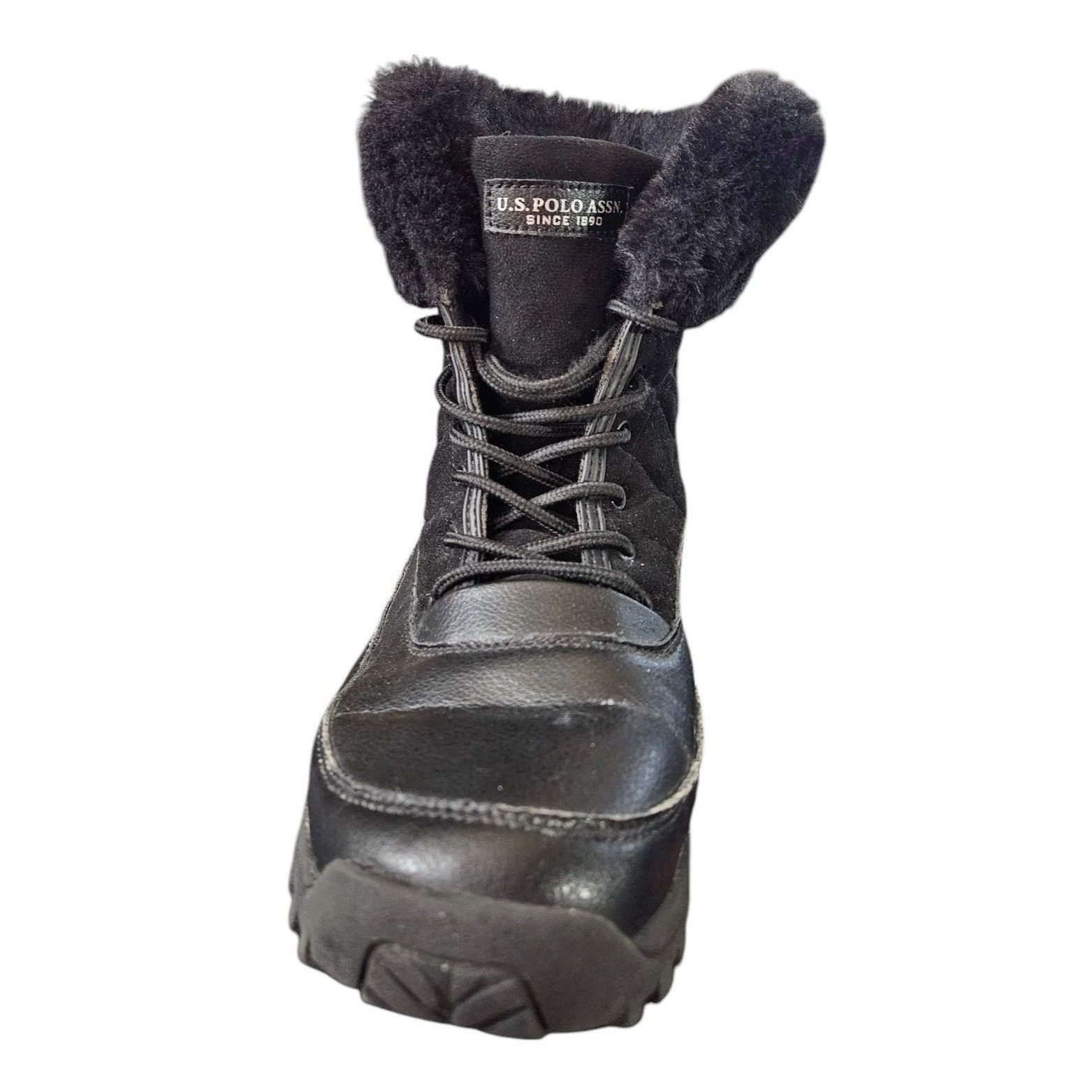 U.S. Polo Assn. U.S. Polo Assn. Womens Black Fur-Lined Winter Boots Size 8 M Size US 8 / IT 38 - 4 Thumbnail