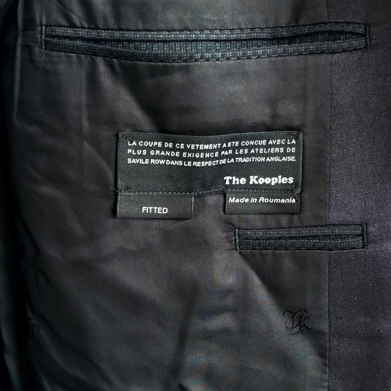 The Kooples $795 The Kooples navy textured wool fitted tuxedo jacket 40 Size 38R - 4 Thumbnail