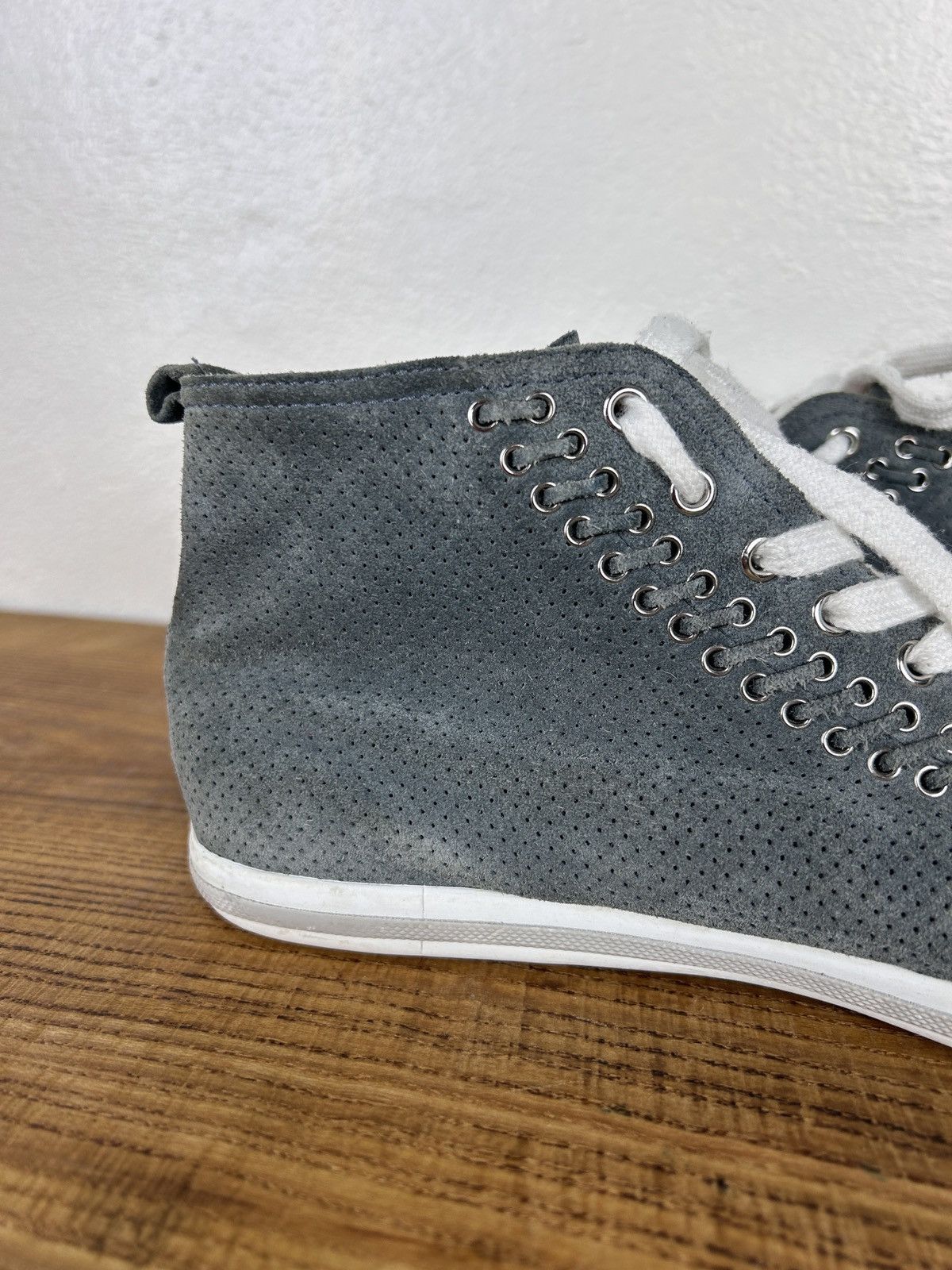 Prada Prada Sport Grey Suede Leather Eyelet Detail High Top 39 Size US 9 / IT 39 - 7 Thumbnail