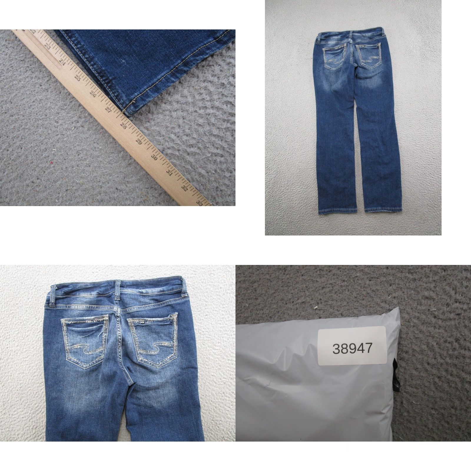 Silver Jeans Co. Silver Jeans Co Suki Straight Jeans Womens 29x31 Blue Stretch Denim 5-Pocket Regular Rise Mid Vintage No Size 29" - 9 Thumbnail