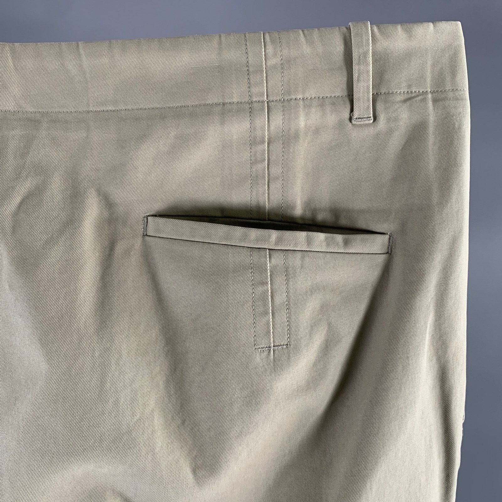 Jil Sander JIL SANDER Size 38 Khaki Cotton Flat Front Casual Pants Size US 38 / EU 54 - 3 Thumbnail