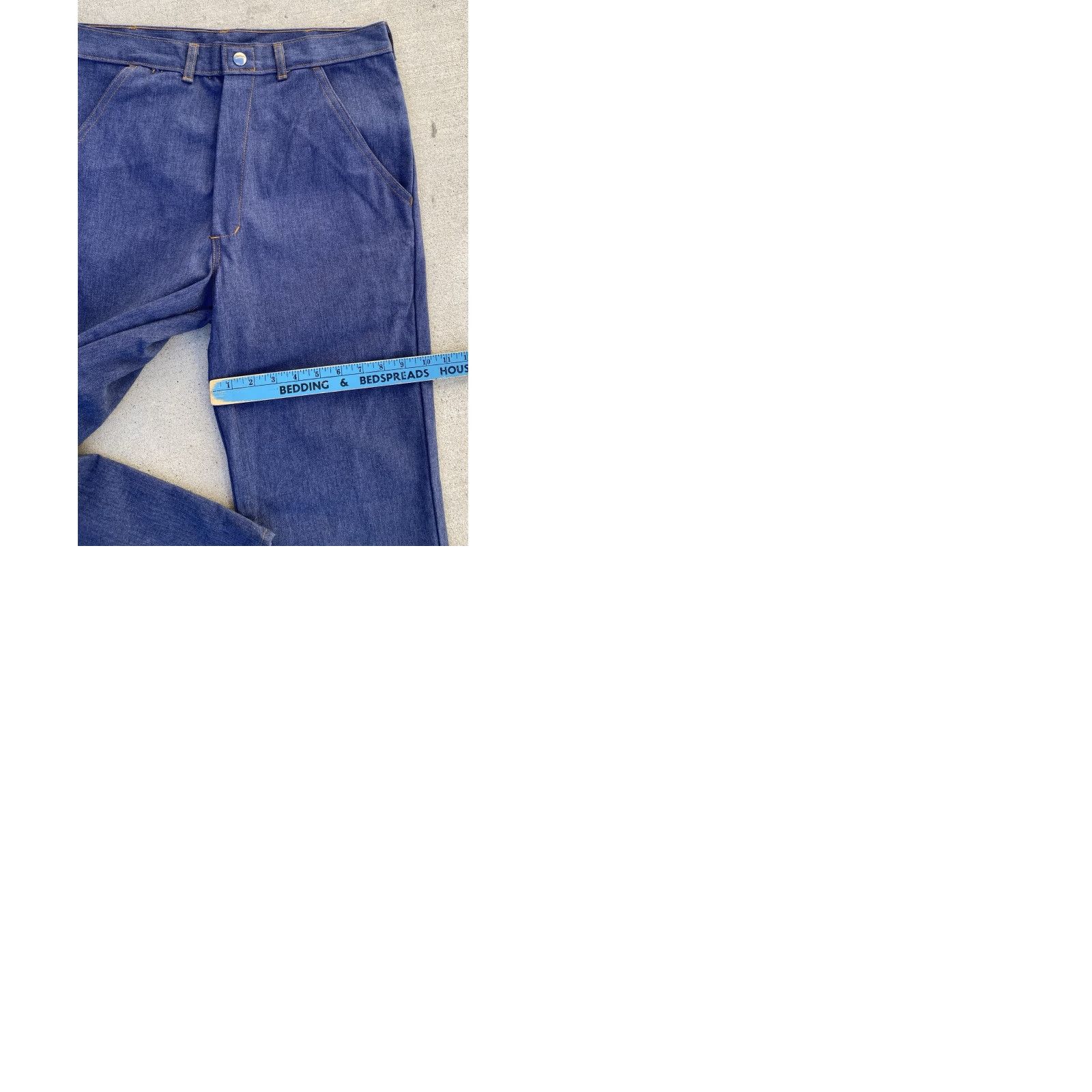 Denime VINTAGE PIA Jeans Denim Work Pants 32.5 in waist 31 Inseam Scovill Snap Blue Rockabilly Mens Size US 33 - 12 Thumbnail