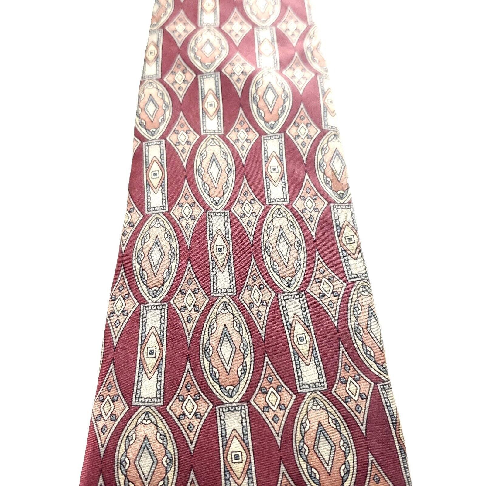 Vintage Don Loper Silk Tie Red Print Short Wide Size ONE SIZE - 2 Thumbnail