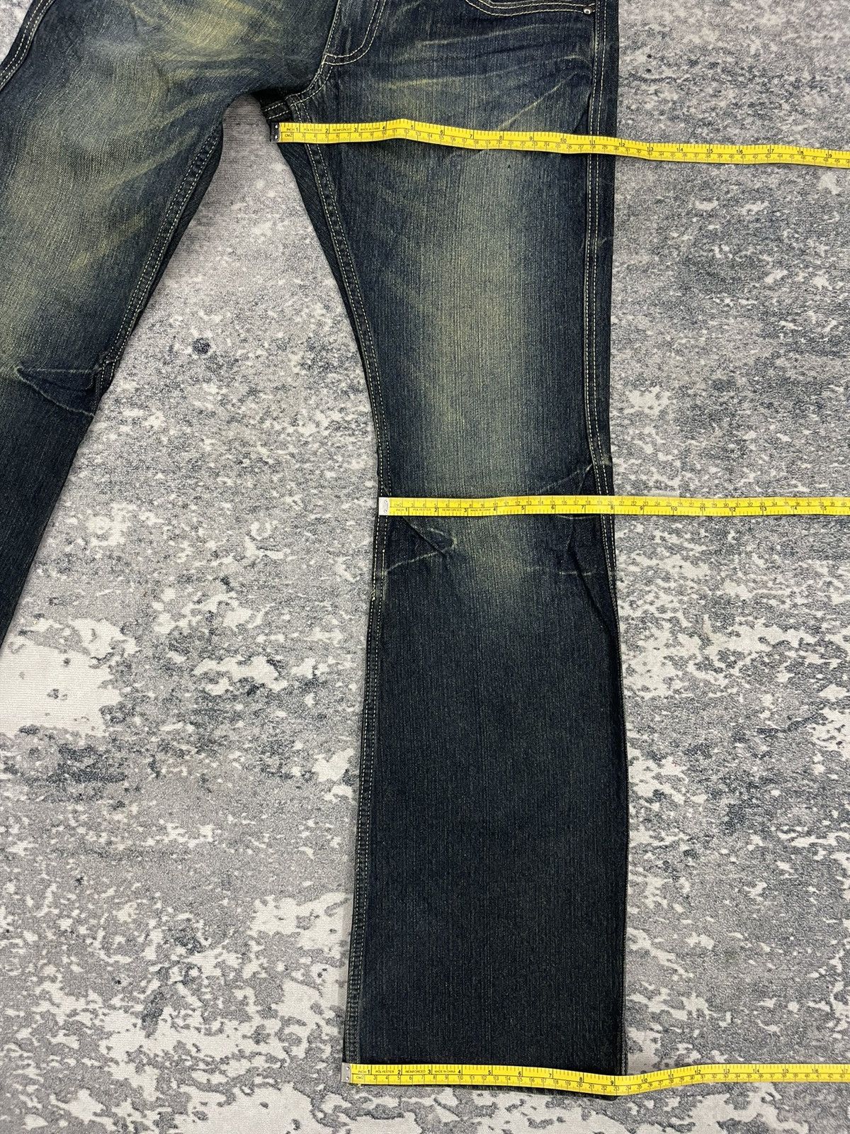 Japanese Brand Vintage Wild Life "Sand Wash" Distressed Flare Jeans Size US 31 - 14 Thumbnail