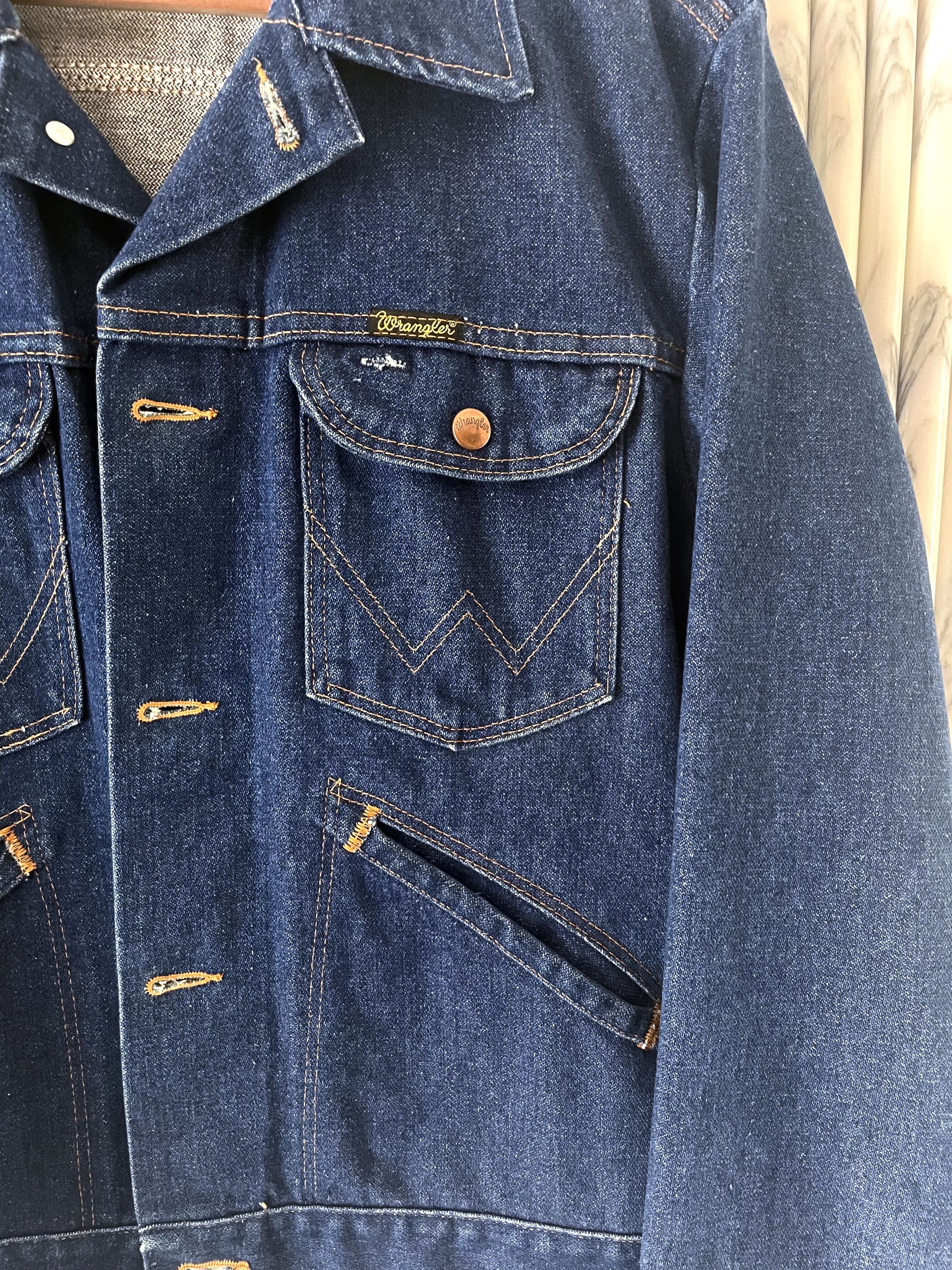 Wrangler DEADSTOCK 1970'S VINTAGE INDIGO DENIM JACKET US MADE Size US M / EU 48-50 / 2 - 5 Thumbnail