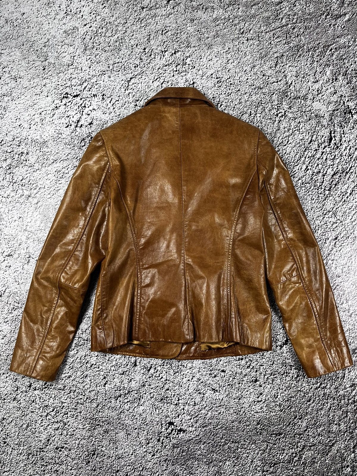 Leather Vintage Y2K Leather jacket avant garde aviator coat XL Size XL / US 12-14 / IT 48-50 - 7 Thumbnail