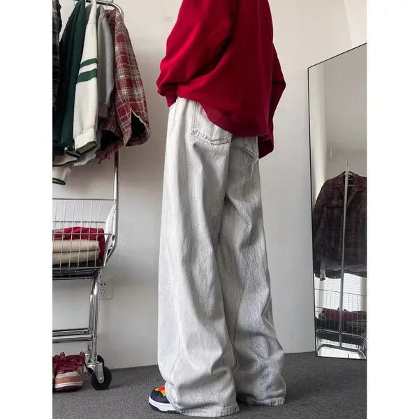 VIBE Chunky Baggy White Wide Leg Denim Jeans Size US 32 / EU 48 - 5 Thumbnail