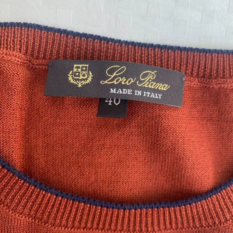 Loro Piana Loro Piana Orange Crewneck Knit Sweater Size US M / EU 48-50 / 2 - 7 Thumbnail
