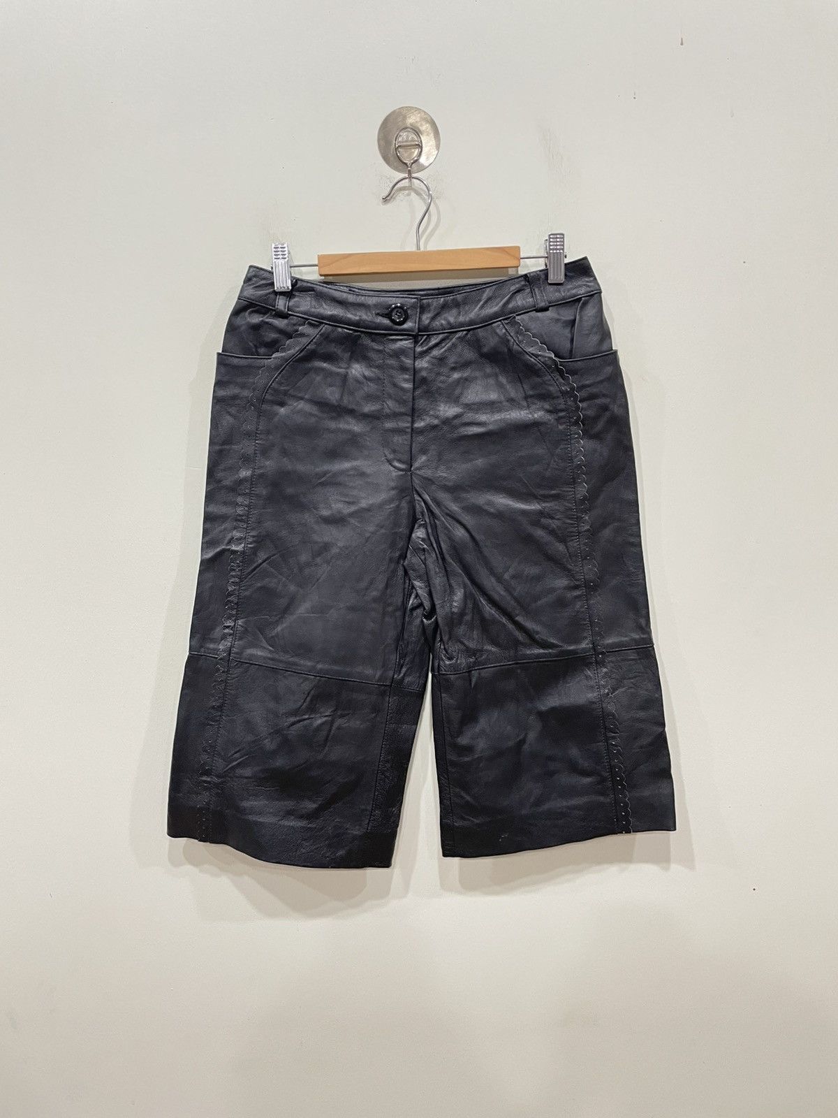 Hiroko Koshino Homme Hiroko Koshino Bis Leather Pants Size 30" / US 8 / IT 44 - 1 Thumbnail