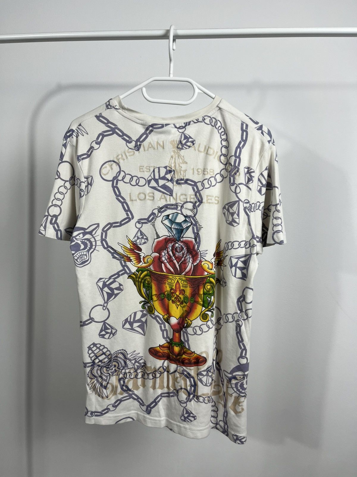 Christian Audigier Christian Audigier Skull Chain Graphic T-Shirt Women’s S Size M / US 6-8 / IT 42-44 - 15 Thumbnail