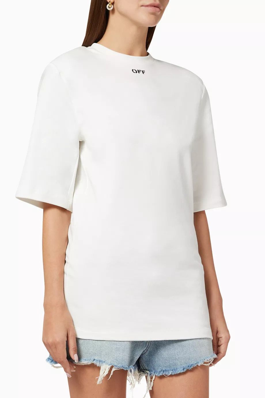 Off-White o1y1225 Crewneck T-Shirt in White Size XS / US 0-2 / IT 36-38 - 1 Thumbnail
