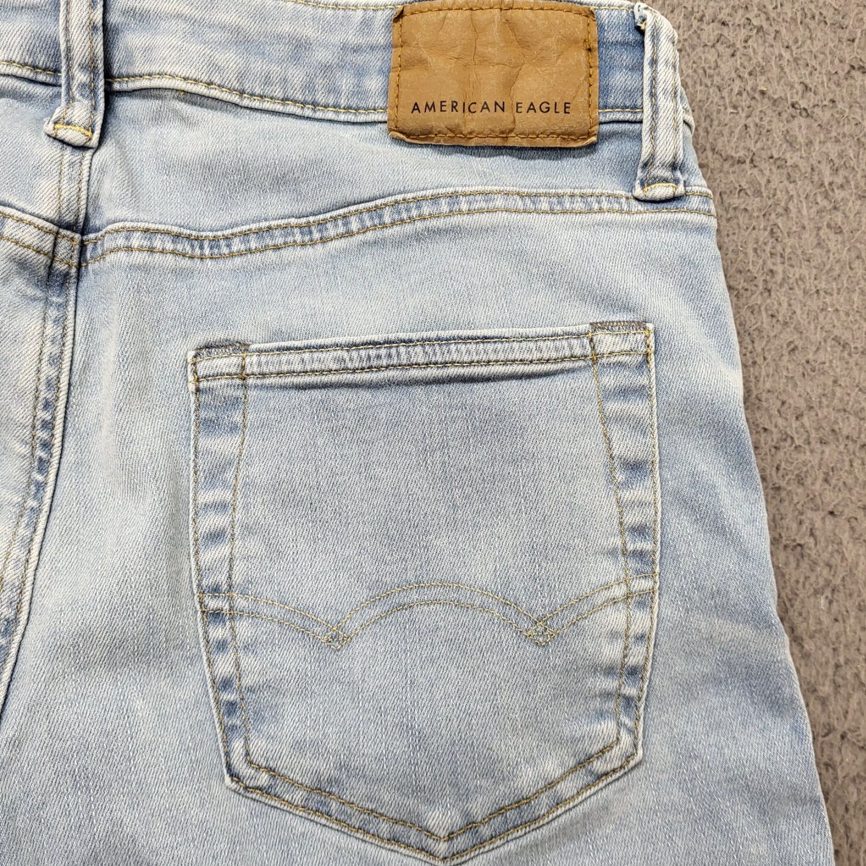 American Eagle Outfitters American Eagle Outfitters Jeans Men's 29x32 Easy Flex Skinny Mid Rise Blue Denim Distressed No Size US 29 - 4 Thumbnail