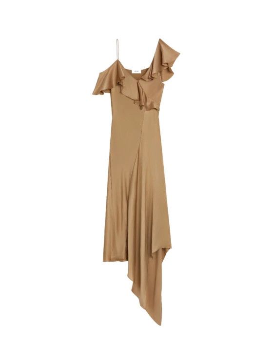 Celine o1w1db10125 2R29J346H Asymmetrical Satin Lingerie Dress Size XXS / US 00 / IT 34 - 1 Thumbnail