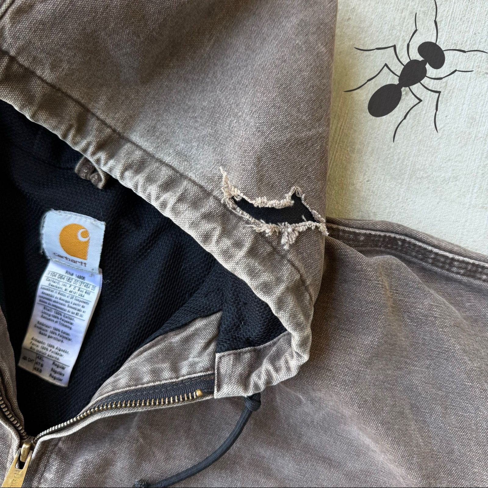 Carhartt × Vintage Carhartt J25 CHT brown hooded work wear jacket Size US XXL / EU 58 / 5 - 5 Thumbnail
