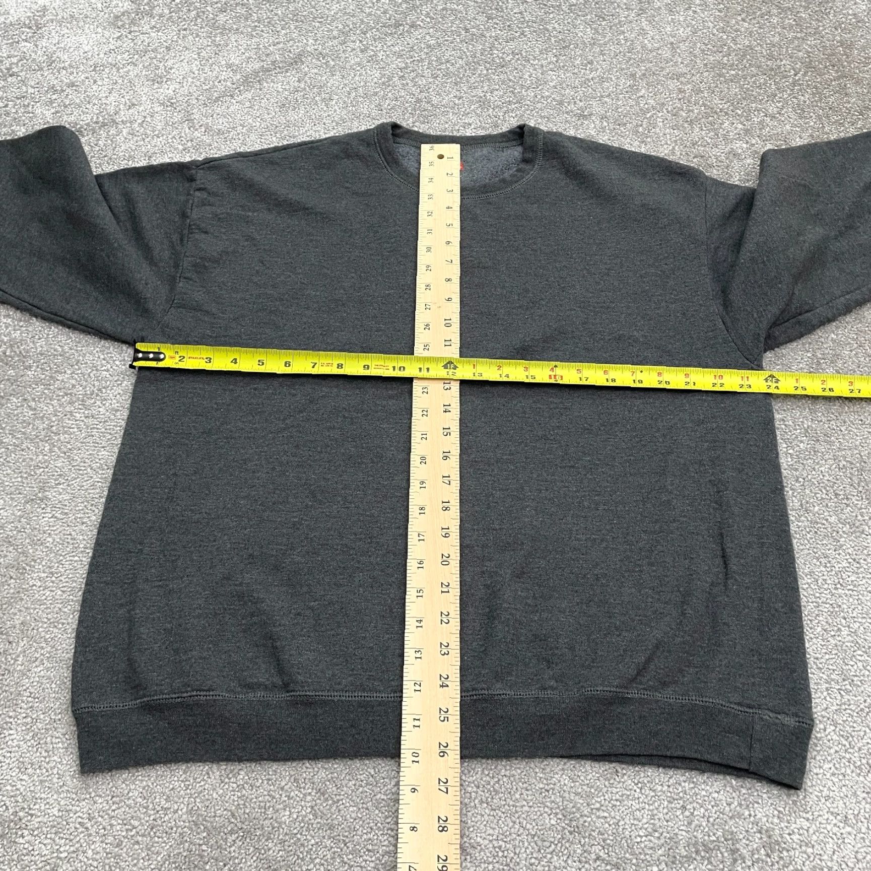 Hanes Hanes Pullover Sweatshirt Mens Large Gray Cotton Polyester Crew Neck Fleece Casual Outdoor Size US L / EU 52-54 / 3 - 7 Thumbnail