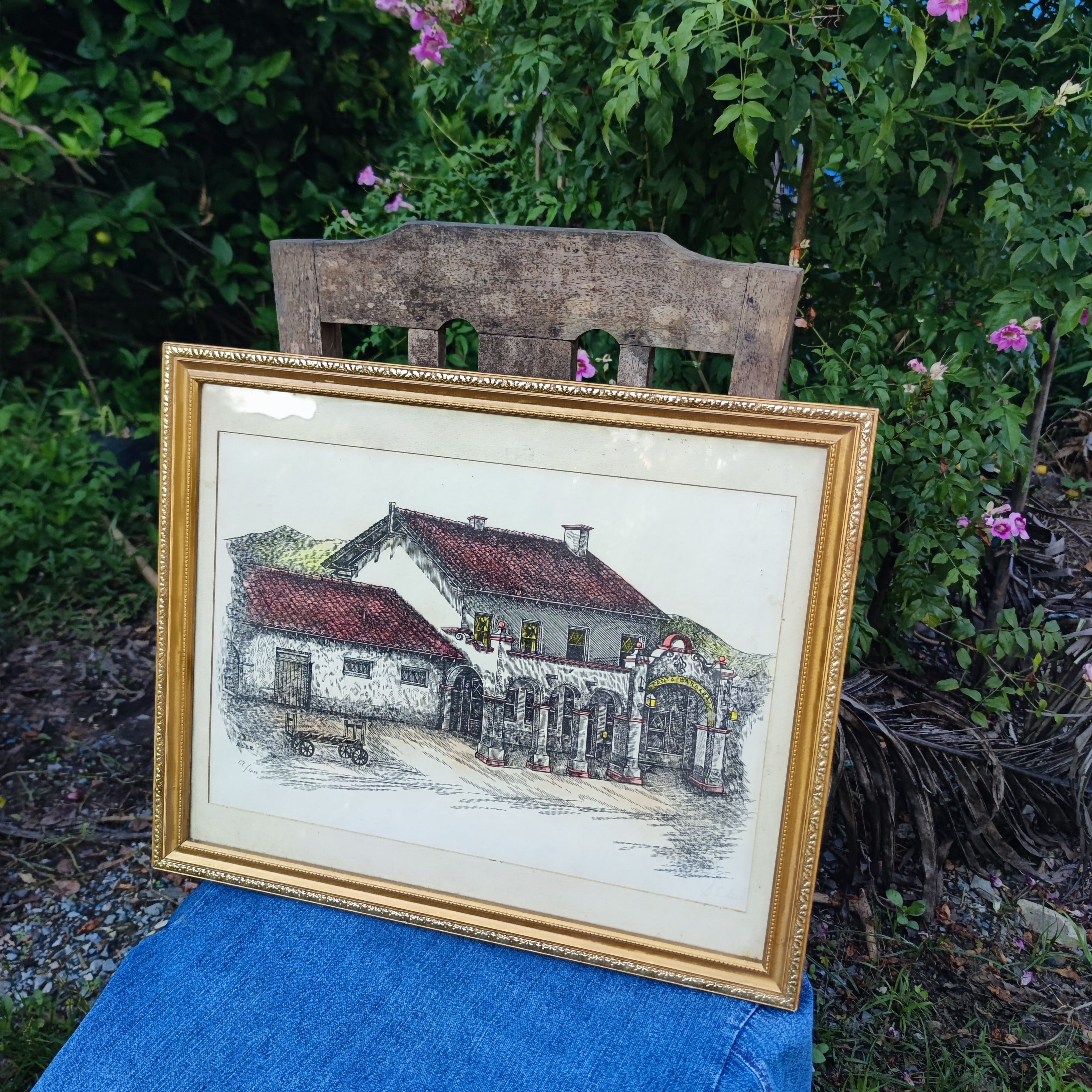 Vintage Lithograph Santa Barbara Signed & Numbered by Sharon Ader Size ONE SIZE - 7 Thumbnail