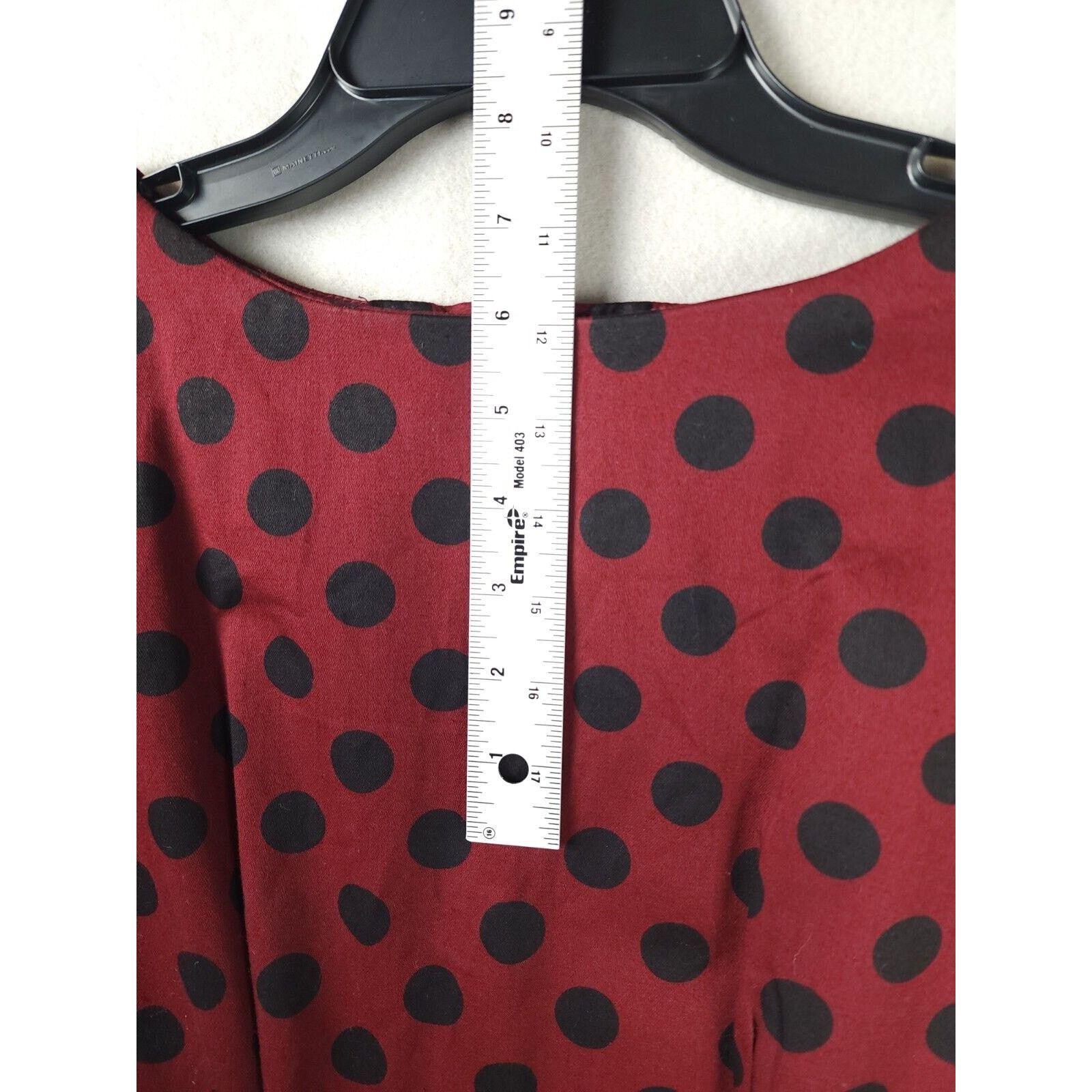 Asos ASOS Red & Black Dot Short Sleeve MIDI Dress Size 6 - Cotton Size M / US 6-8 / IT 42-44 - 7 Thumbnail