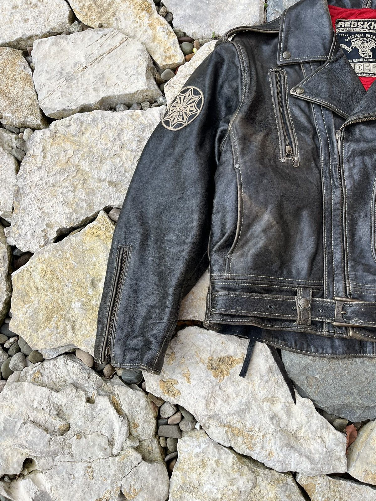 NFL × Vintage Vintage leather Redskins biker jacket distressed ramones Size US XL / EU 56 / 4 - 6 Thumbnail