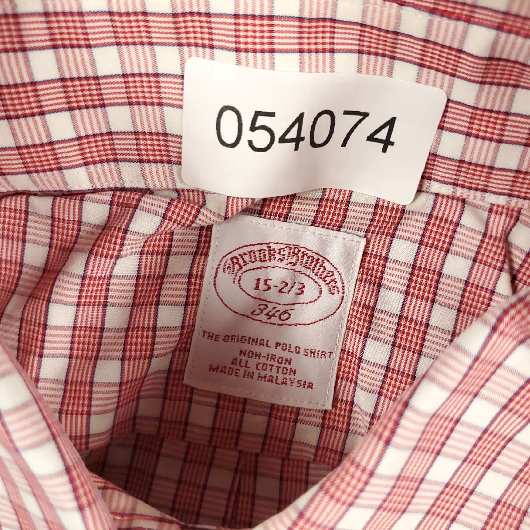 Brooks Brothers Brooks Brothers Dress Shirt Mens 15 Red Plaid Long Sleeve Button Up Regular Fit Size 40R - 6 Thumbnail