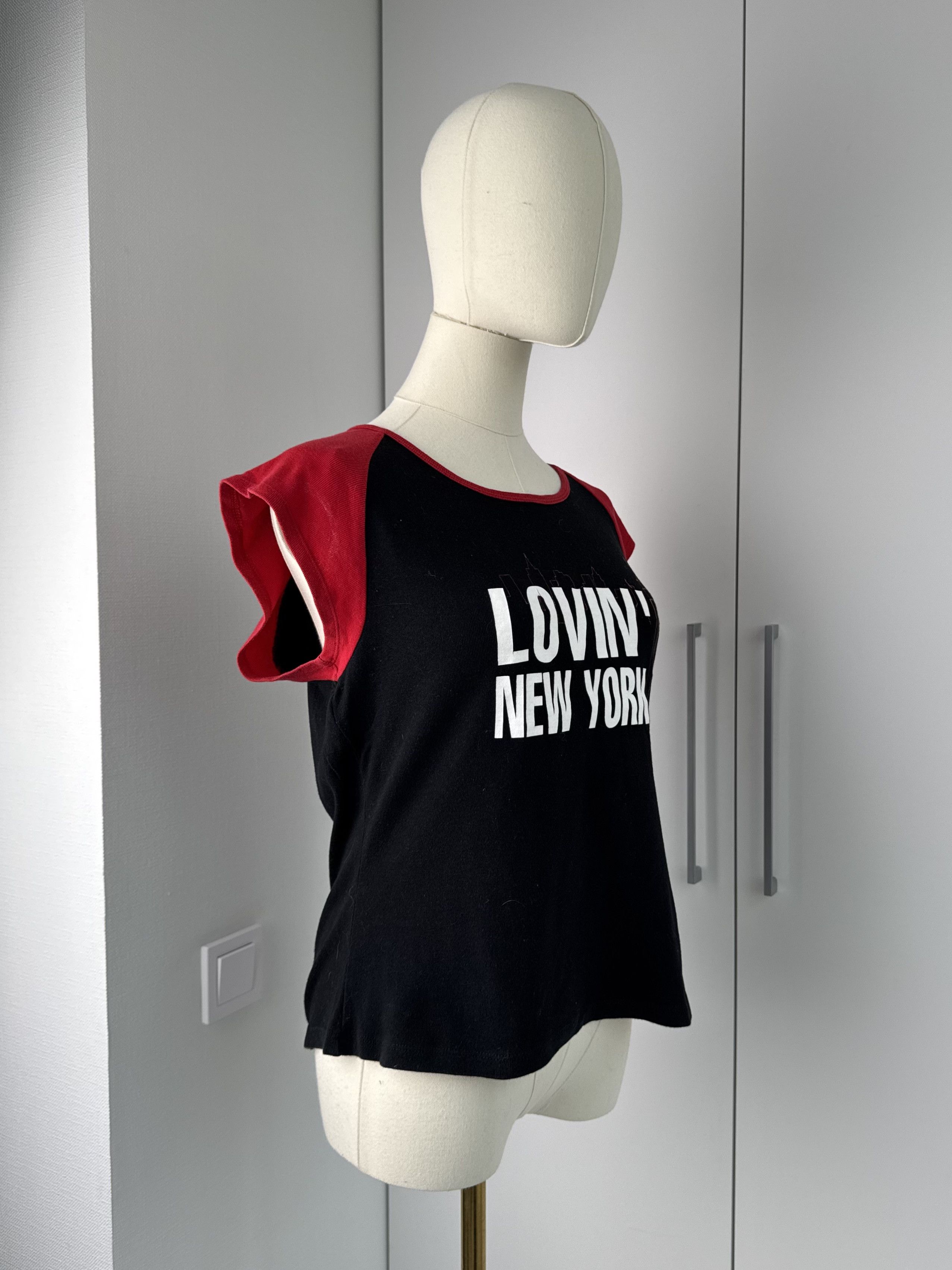 Vintage Women Black Graphic T Shirt Y2K Vintage New York Print Size XL / US 12-14 / IT 48-50 - 2 Thumbnail