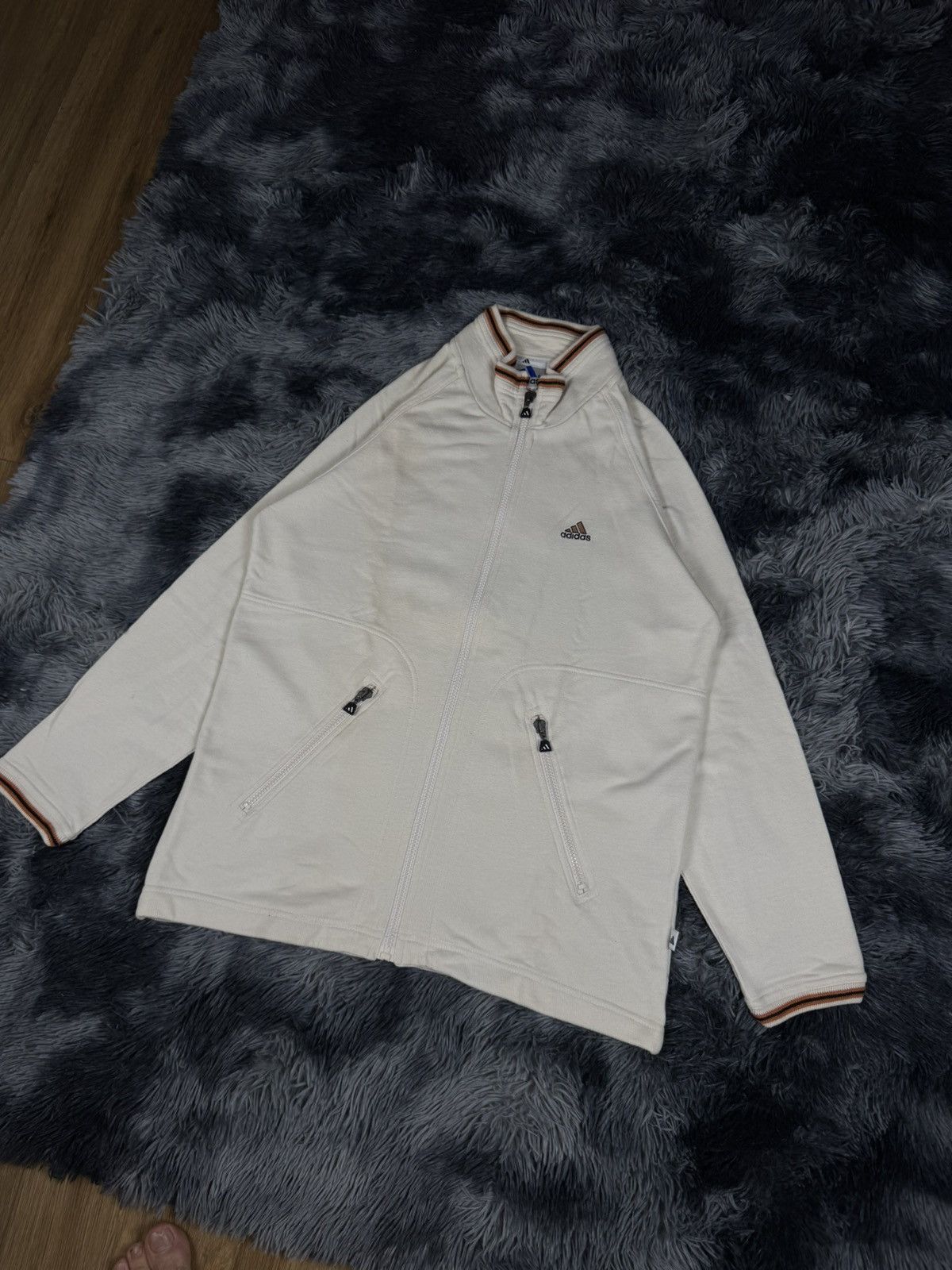 Adidas Adidas – Vintage Jacket – Cream/Off-White – Size M 👕 Size US M / EU 48-50 / 2 - 2 Thumbnail