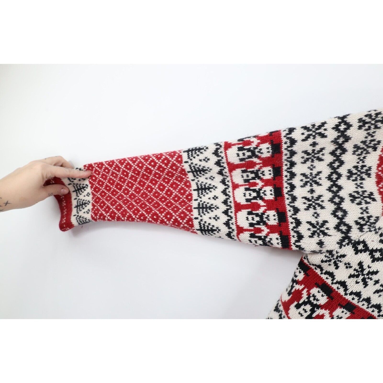 Vintage Vintage 90s Streetwear Fair Isle Christmas Snowman Sweater Size XL / US 12-14 / IT 48-50 - 6 Thumbnail