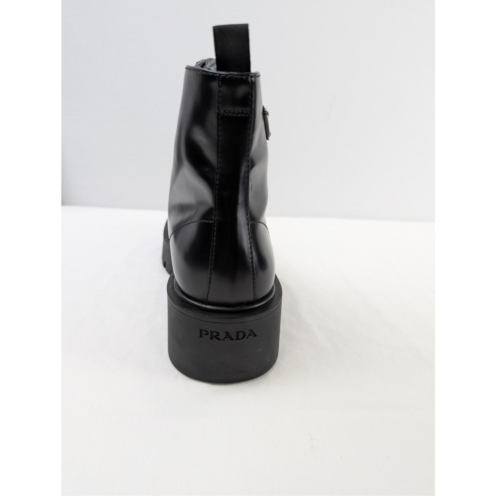 Prada o1rshd1 Monolith brushed leather and Re-Nylon boots in Black Size US 11.5 / EU 44-45 - 13 Thumbnail