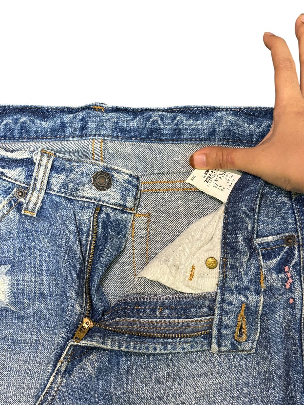 Diesel Vintage Japanese Brand Embroidered Distressed Flare Jeans Size 26" / US 2 / IT 38 - 5 Thumbnail