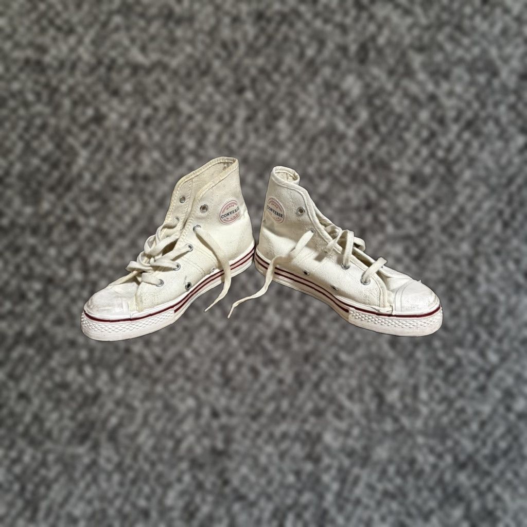 Converse VINTAGE Converse Chuck Taylor High Top Sneakers Size 1 Made In USA White 1950s Sportswear/Beach Mens Girls/Unisex? Size US XS / EU 42 / 0 - 1 Thumbnail