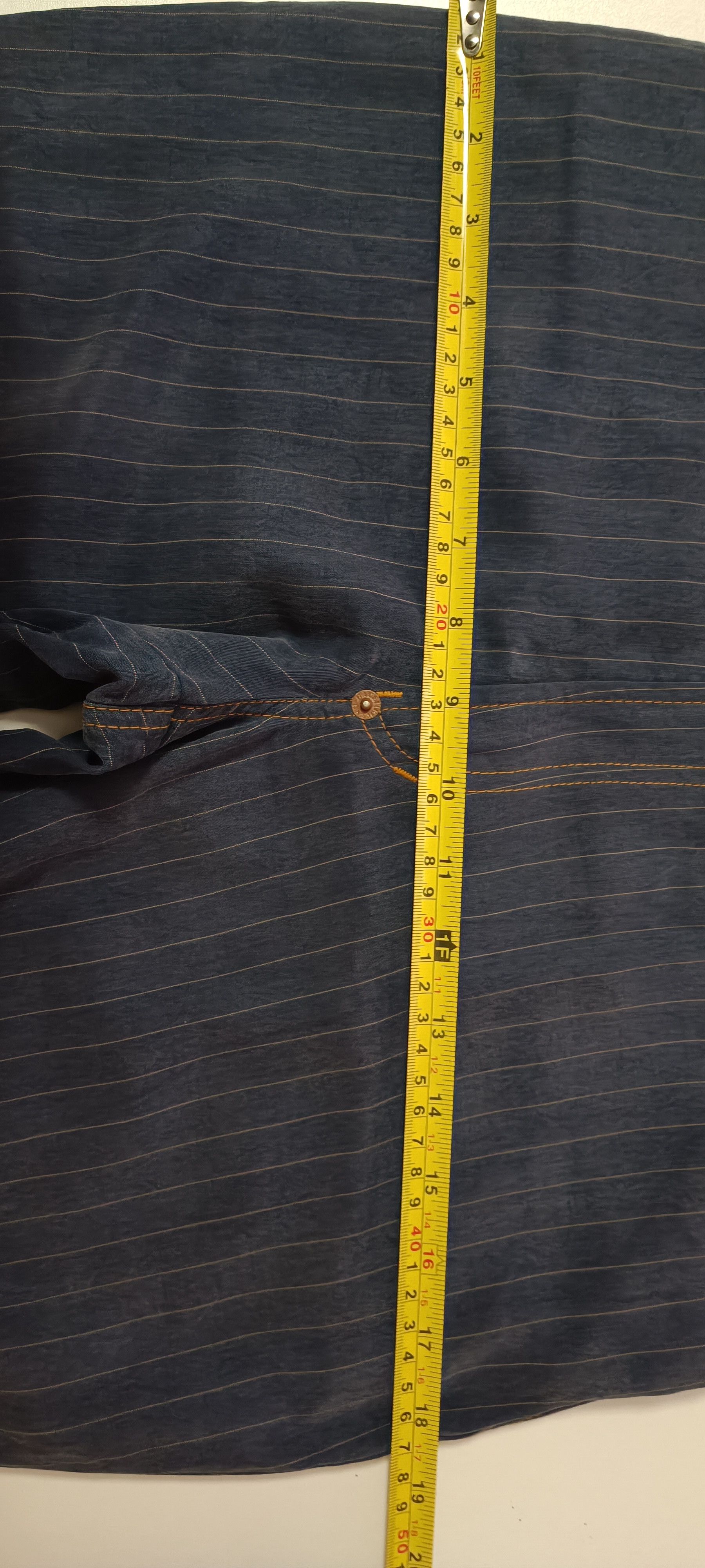 Jean Paul Gaultier Grayish blue pants with fine white vertical stripes Size 27" / US 4 / IT 40 - 25 Thumbnail