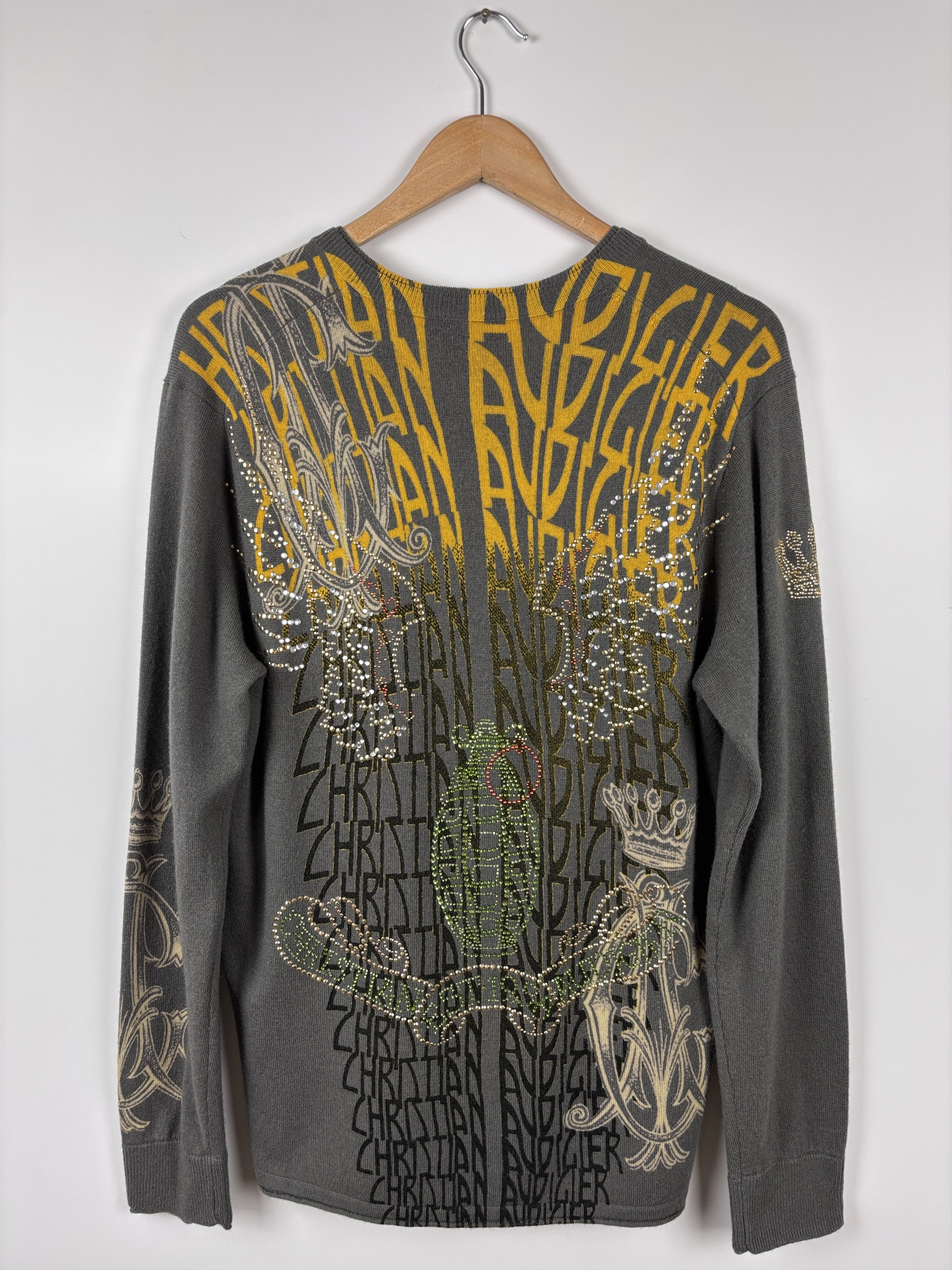 Christian Audigier × Vintage Christian Audigier Los Angeles Sweatshirt Rhinestones L Size US L / EU 52-54 / 3 - 1 Thumbnail
